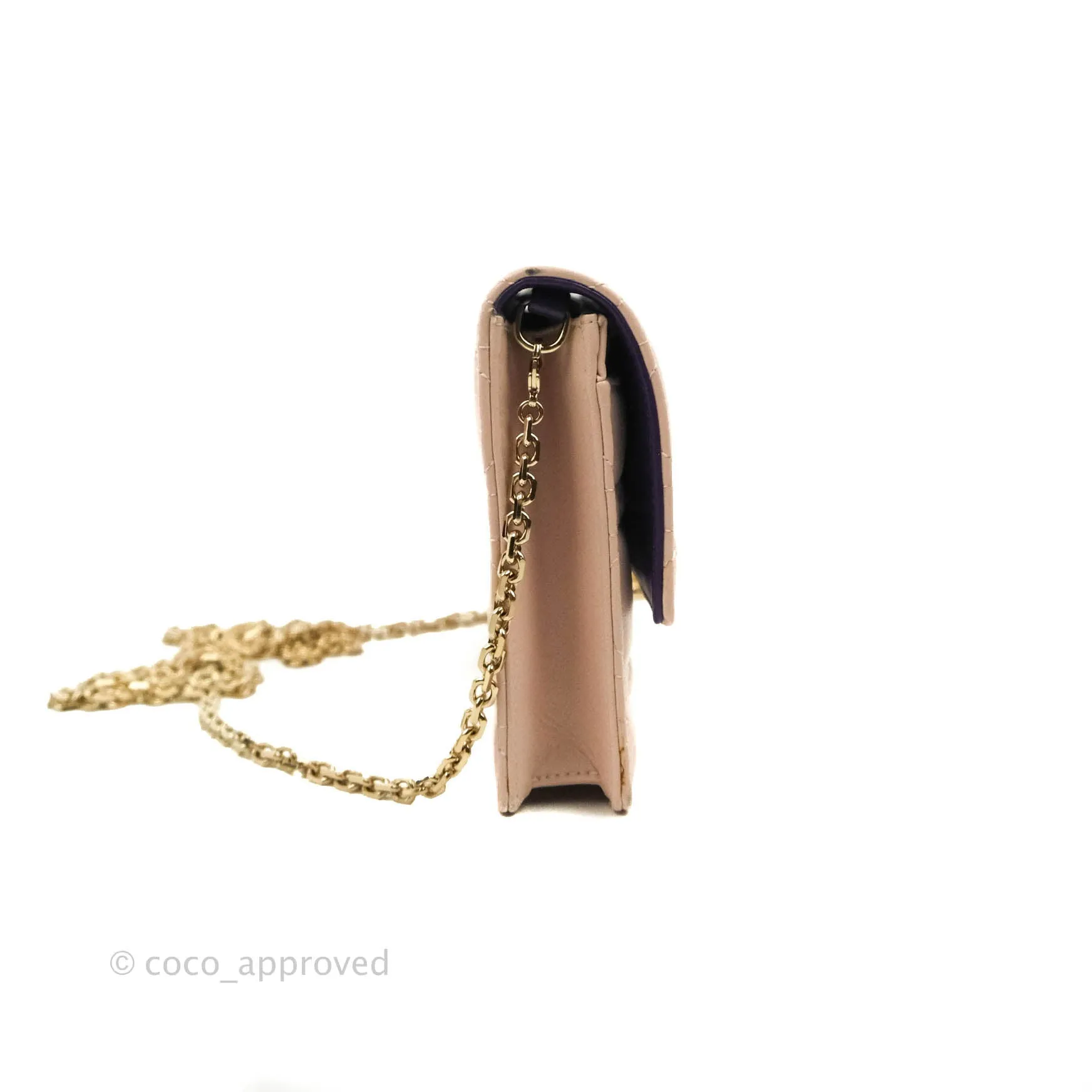 Christian Dior Miss Dior WOC Cannage Pink Lambskin Gold Hardware