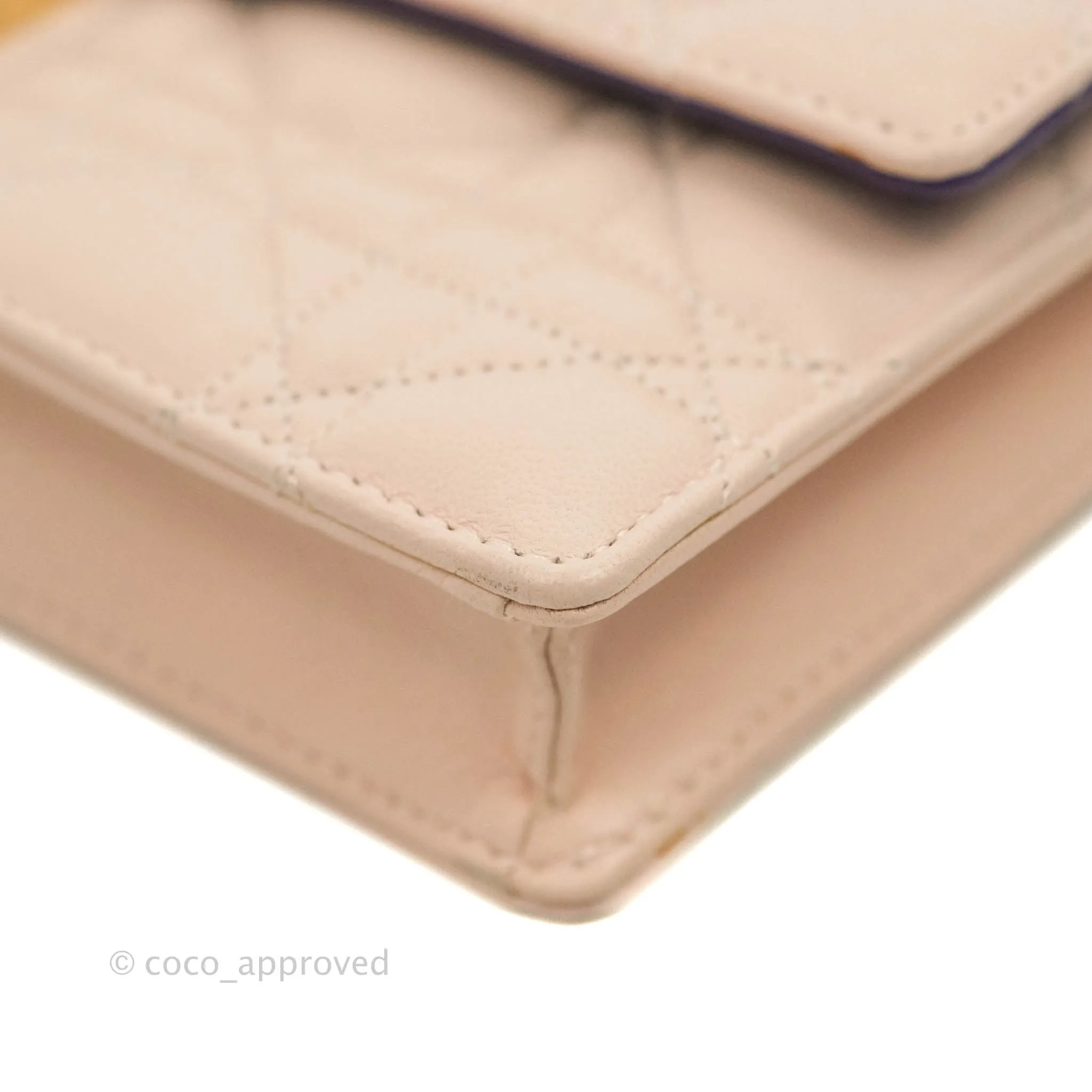 Christian Dior Miss Dior WOC Cannage Pink Lambskin Gold Hardware