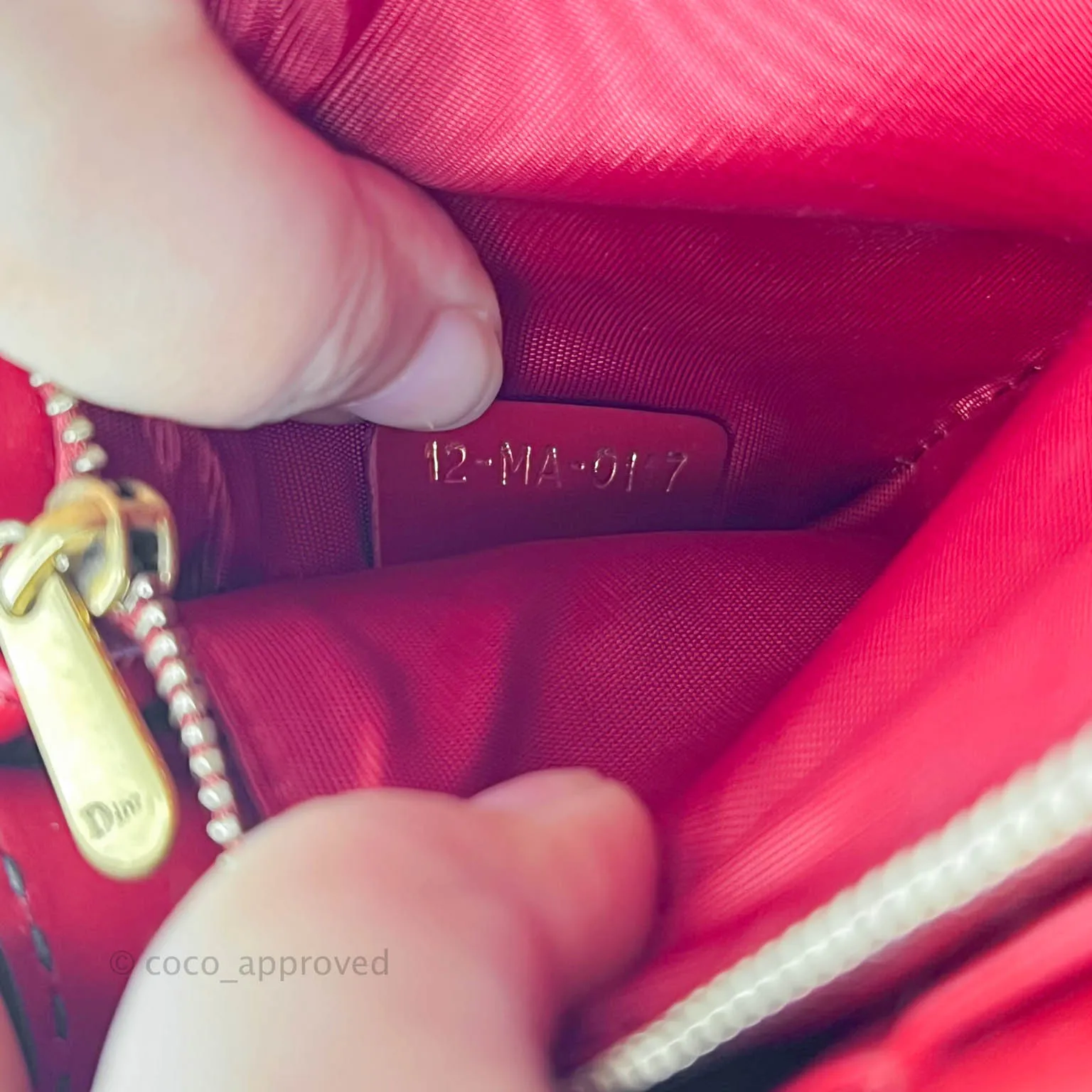 Christian Dior Miss Dior WOC Cannage Pink Lambskin Gold Hardware