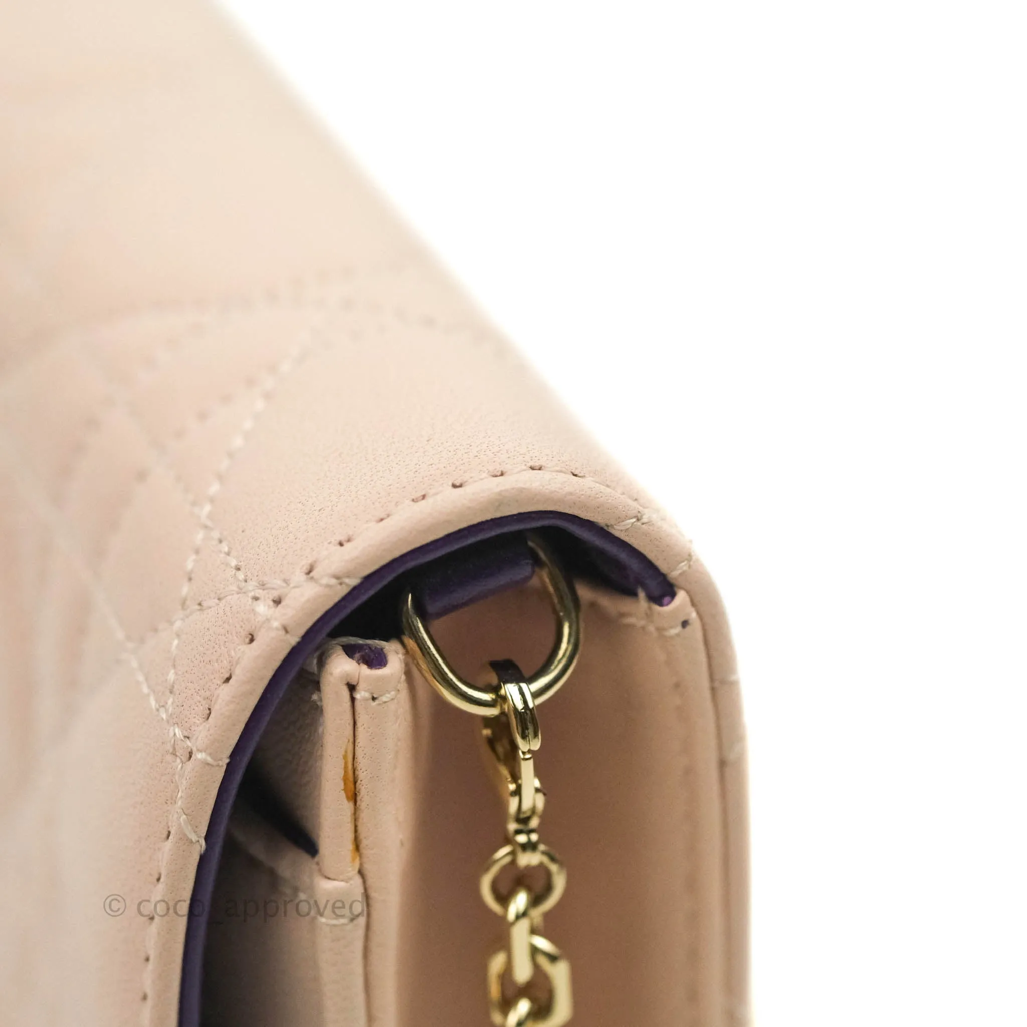 Christian Dior Miss Dior WOC Cannage Pink Lambskin Gold Hardware