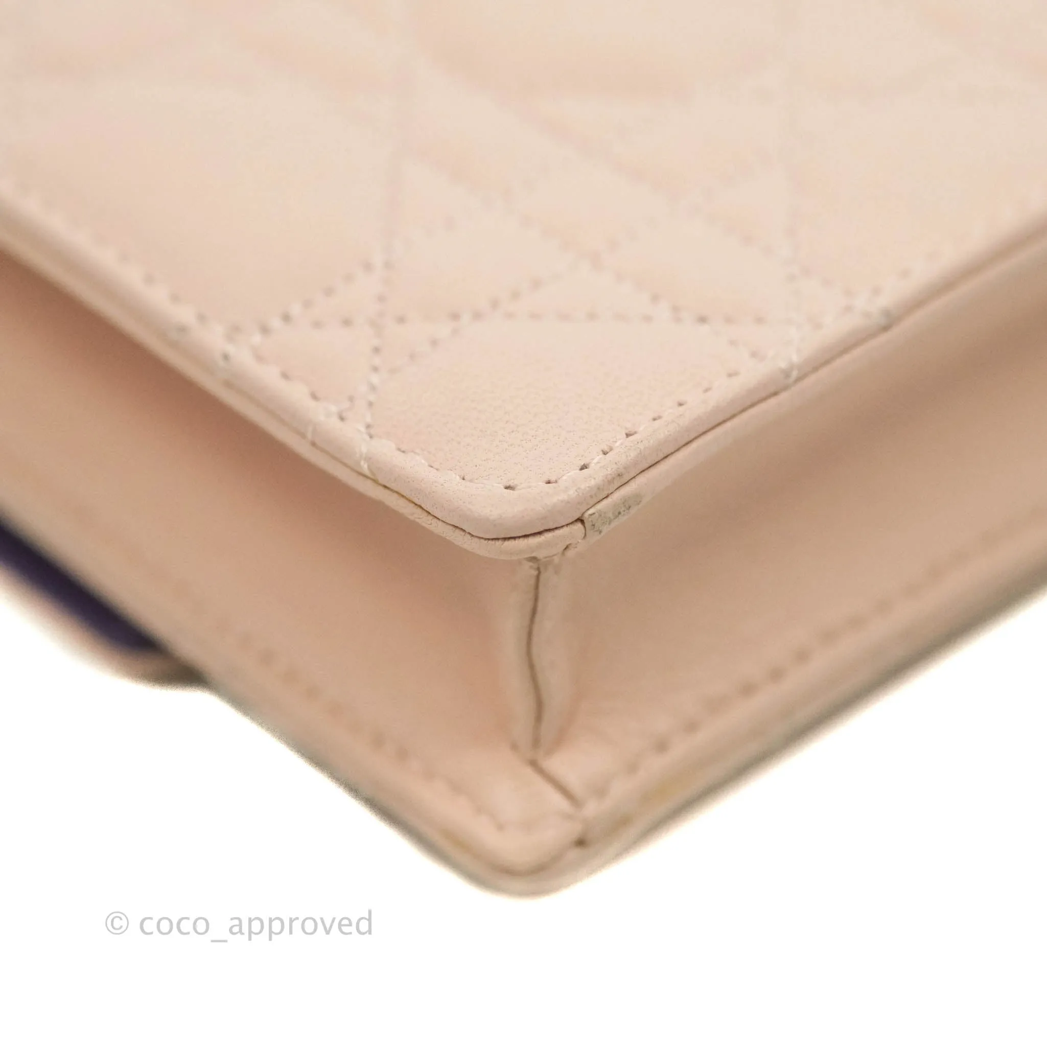 Christian Dior Miss Dior WOC Cannage Pink Lambskin Gold Hardware
