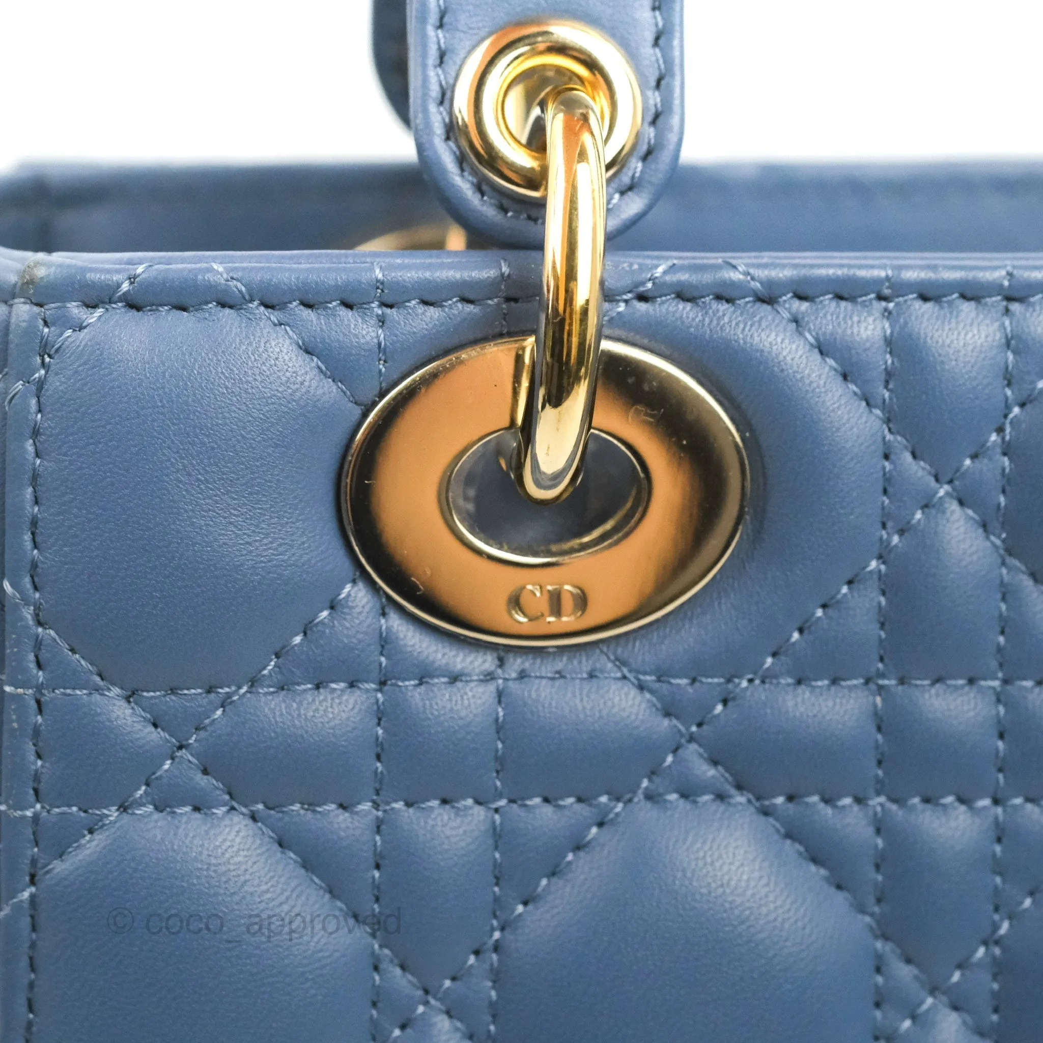 Christian Dior My ABCDior Lady Dior Blue Lambskin Gold Hardware