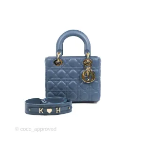 Christian Dior My ABCDior Lady Dior Blue Lambskin Gold Hardware
