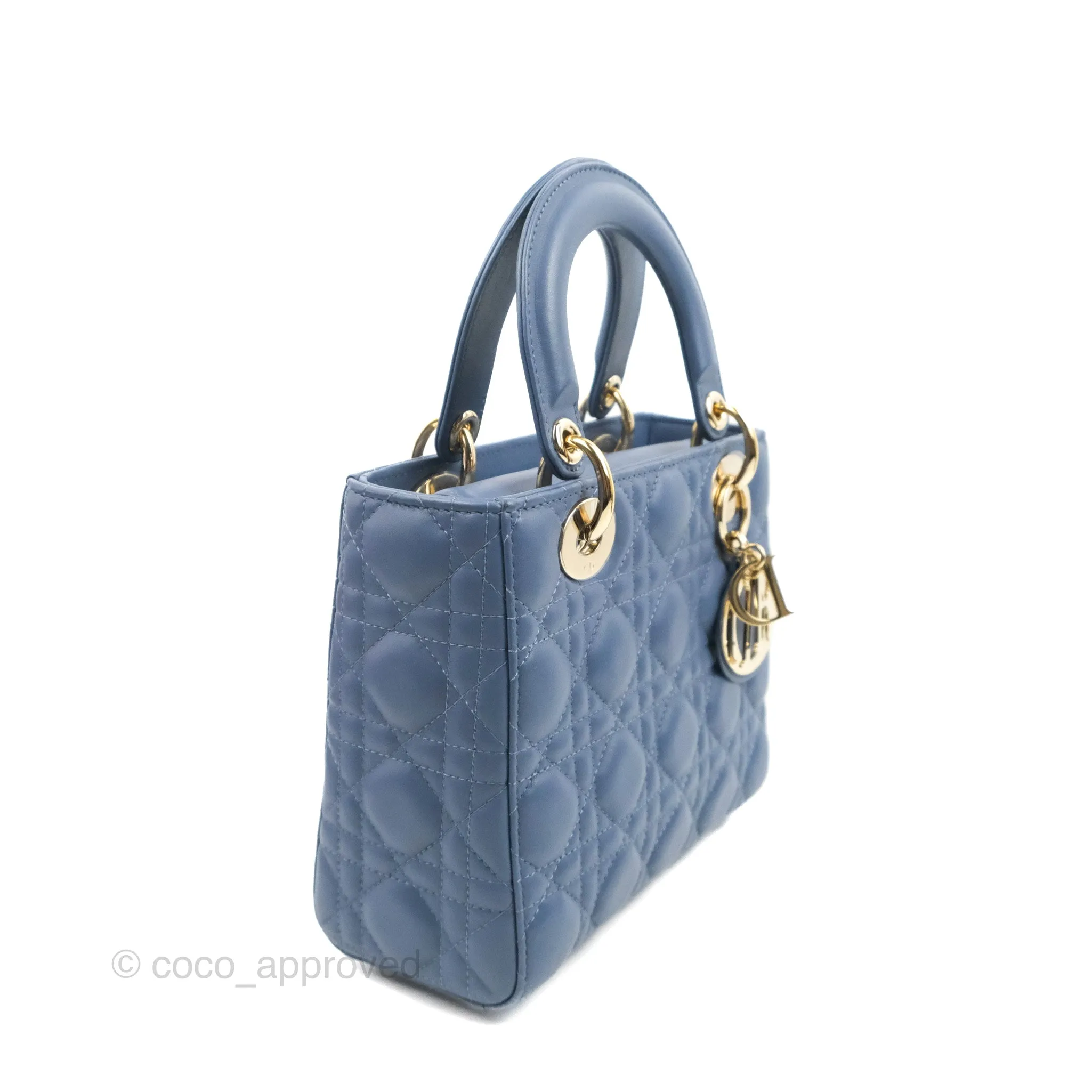 Christian Dior My ABCDior Lady Dior Blue Lambskin Gold Hardware