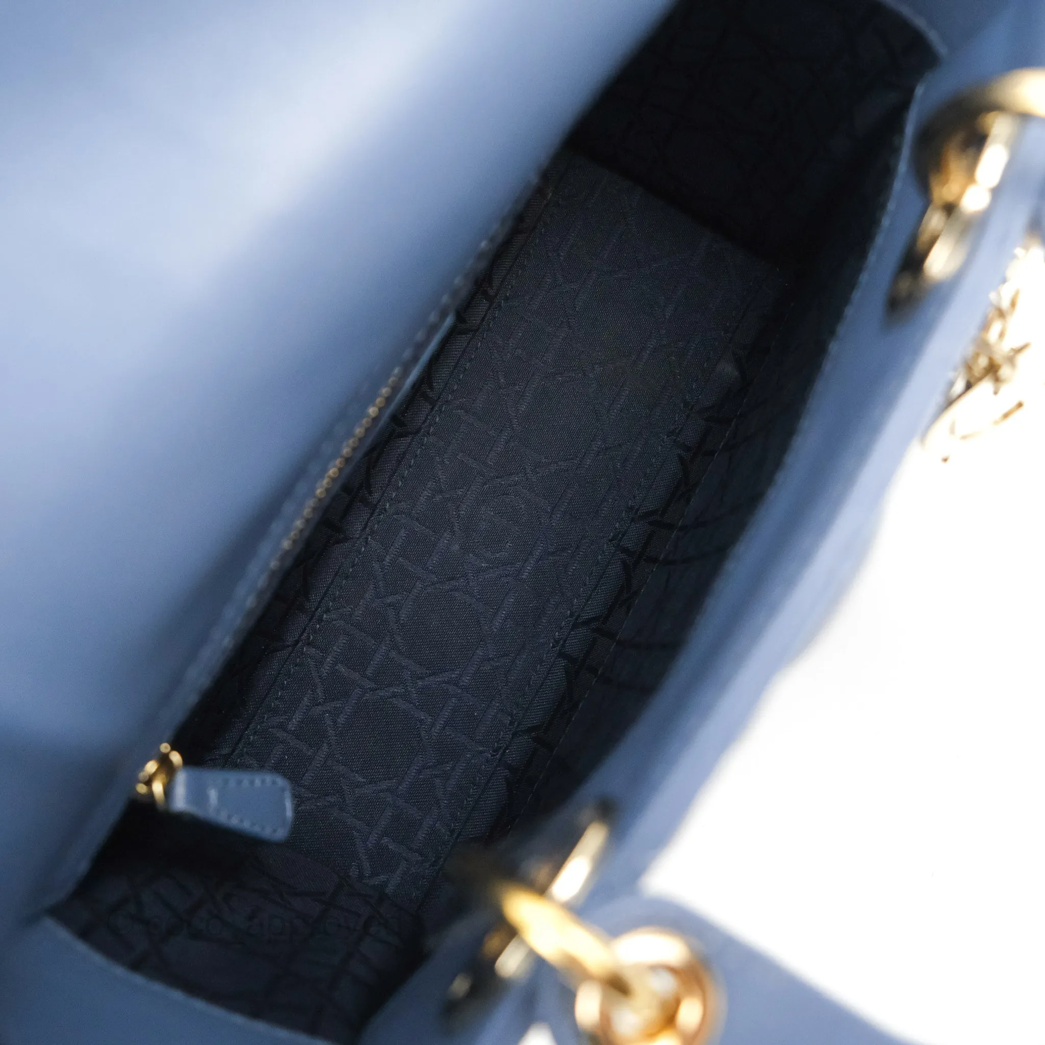 Christian Dior My ABCDior Lady Dior Blue Lambskin Gold Hardware