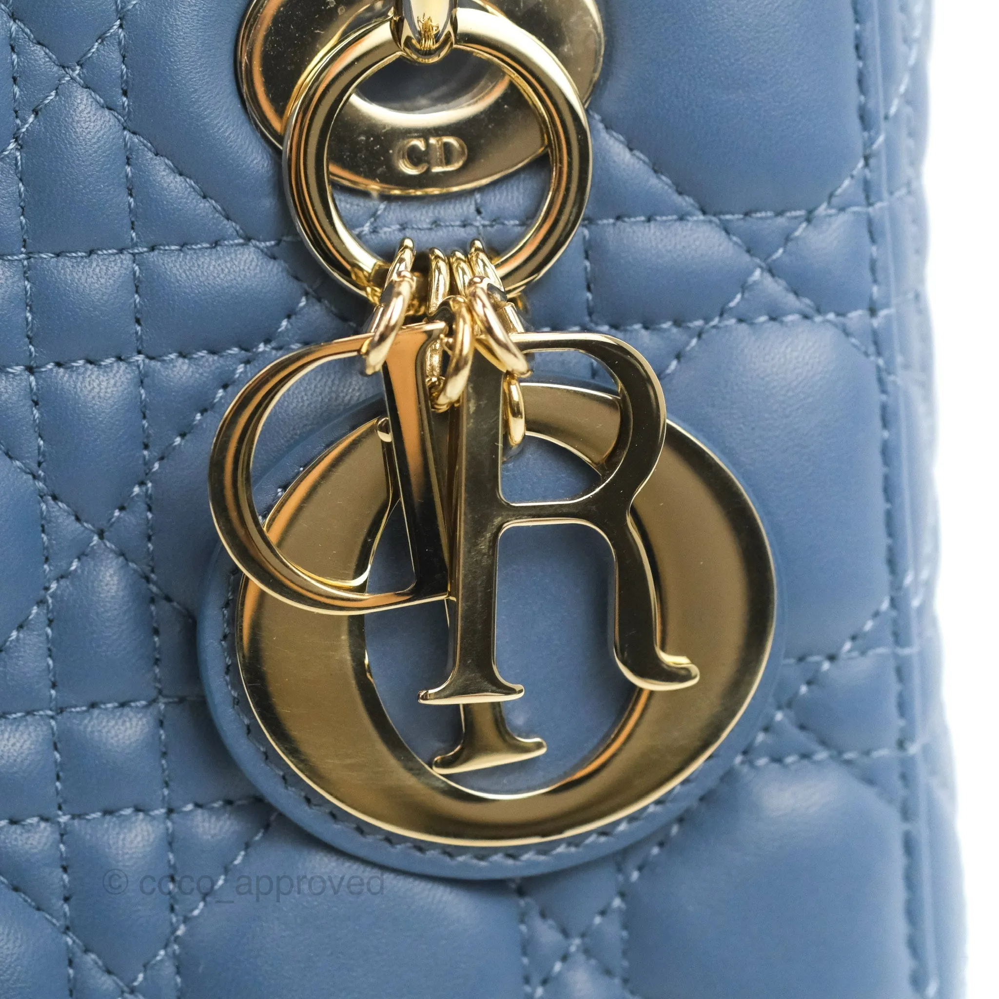 Christian Dior My ABCDior Lady Dior Blue Lambskin Gold Hardware