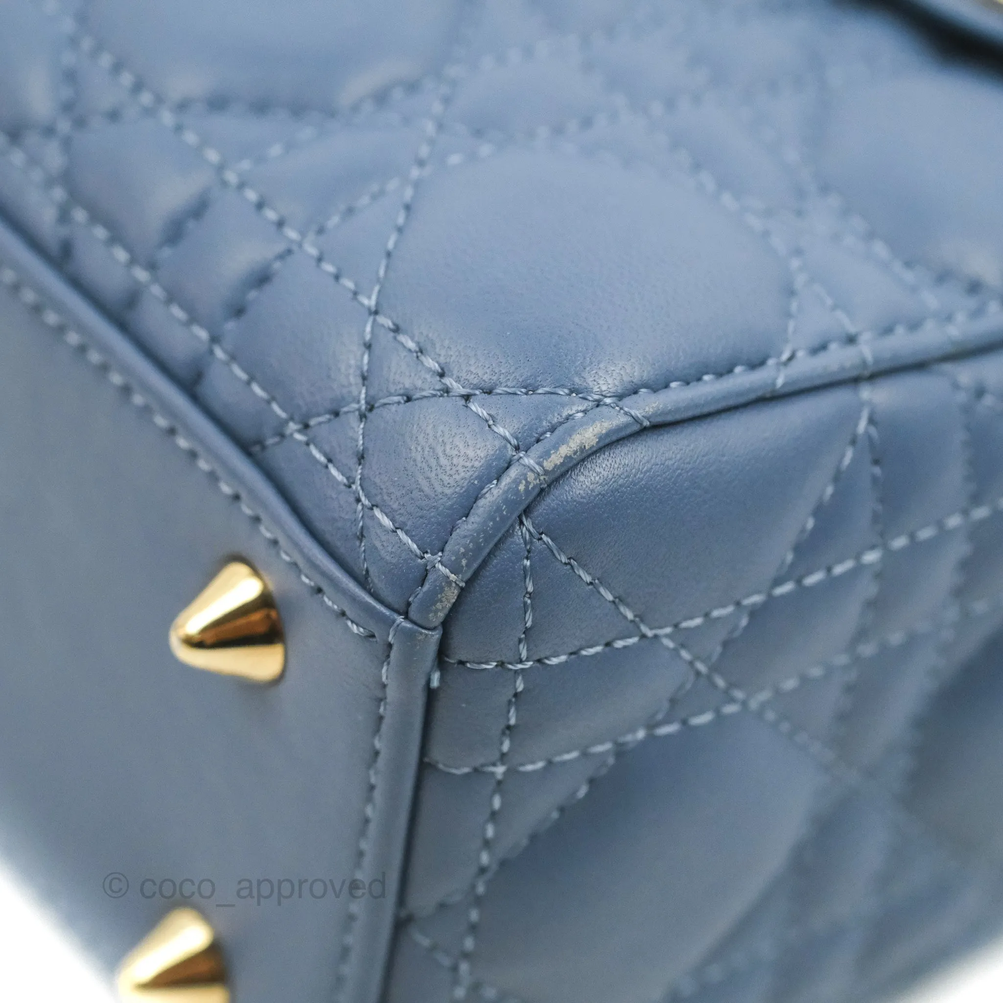 Christian Dior My ABCDior Lady Dior Blue Lambskin Gold Hardware