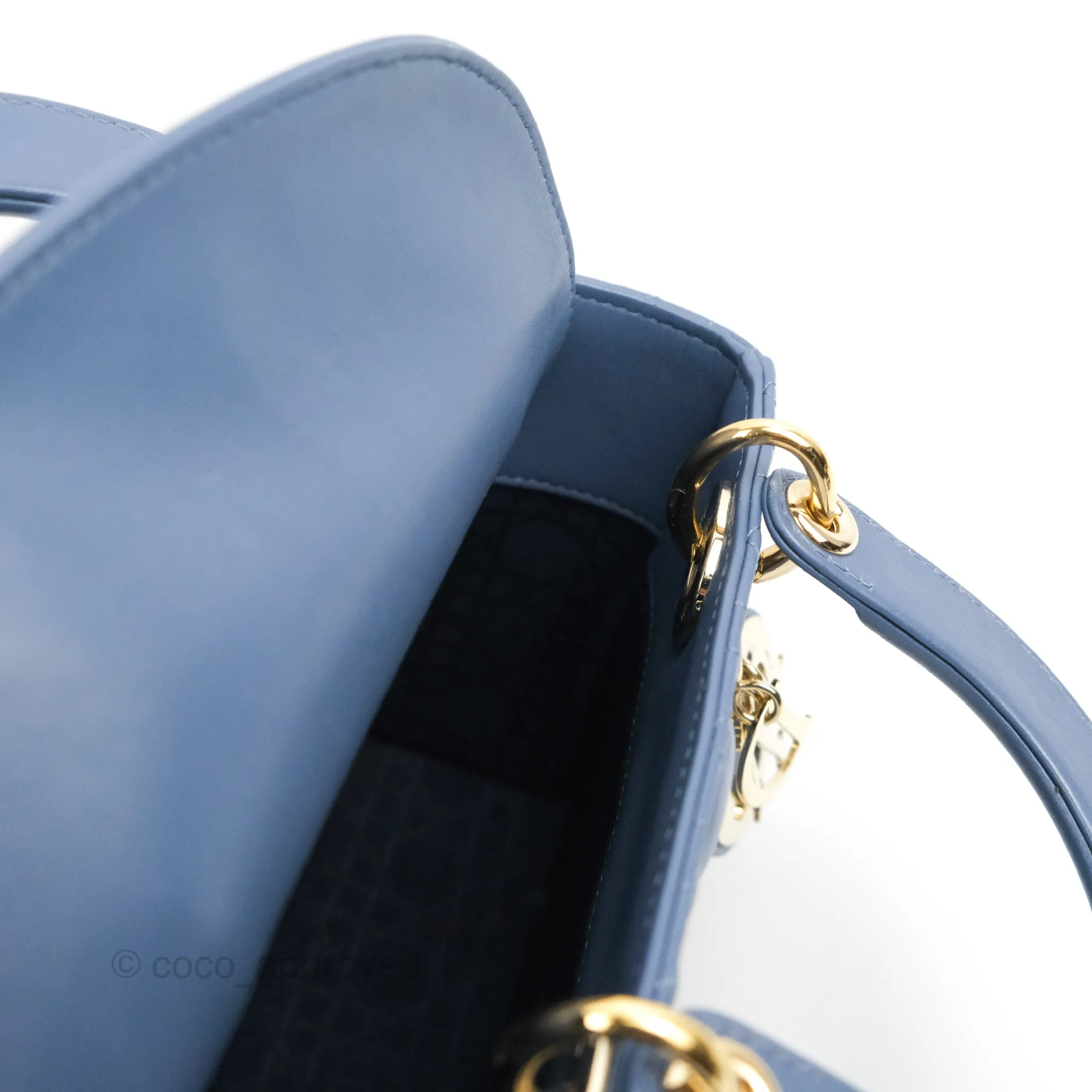 Christian Dior My ABCDior Lady Dior Blue Lambskin Gold Hardware