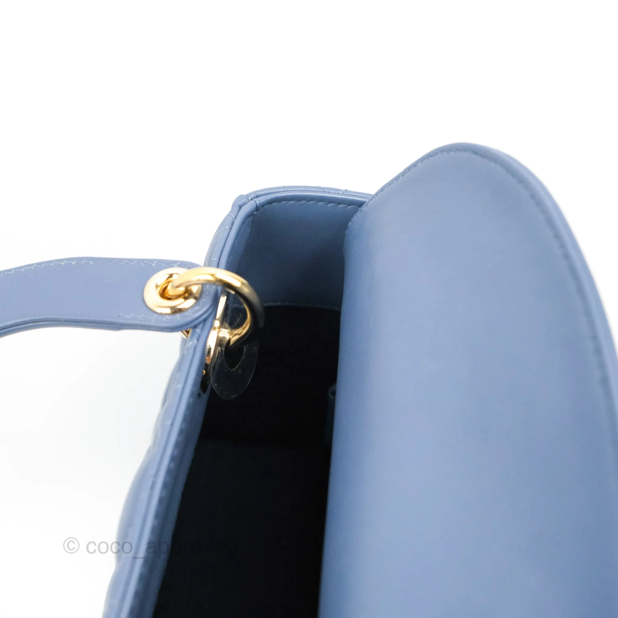 Christian Dior My ABCDior Lady Dior Blue Lambskin Gold Hardware