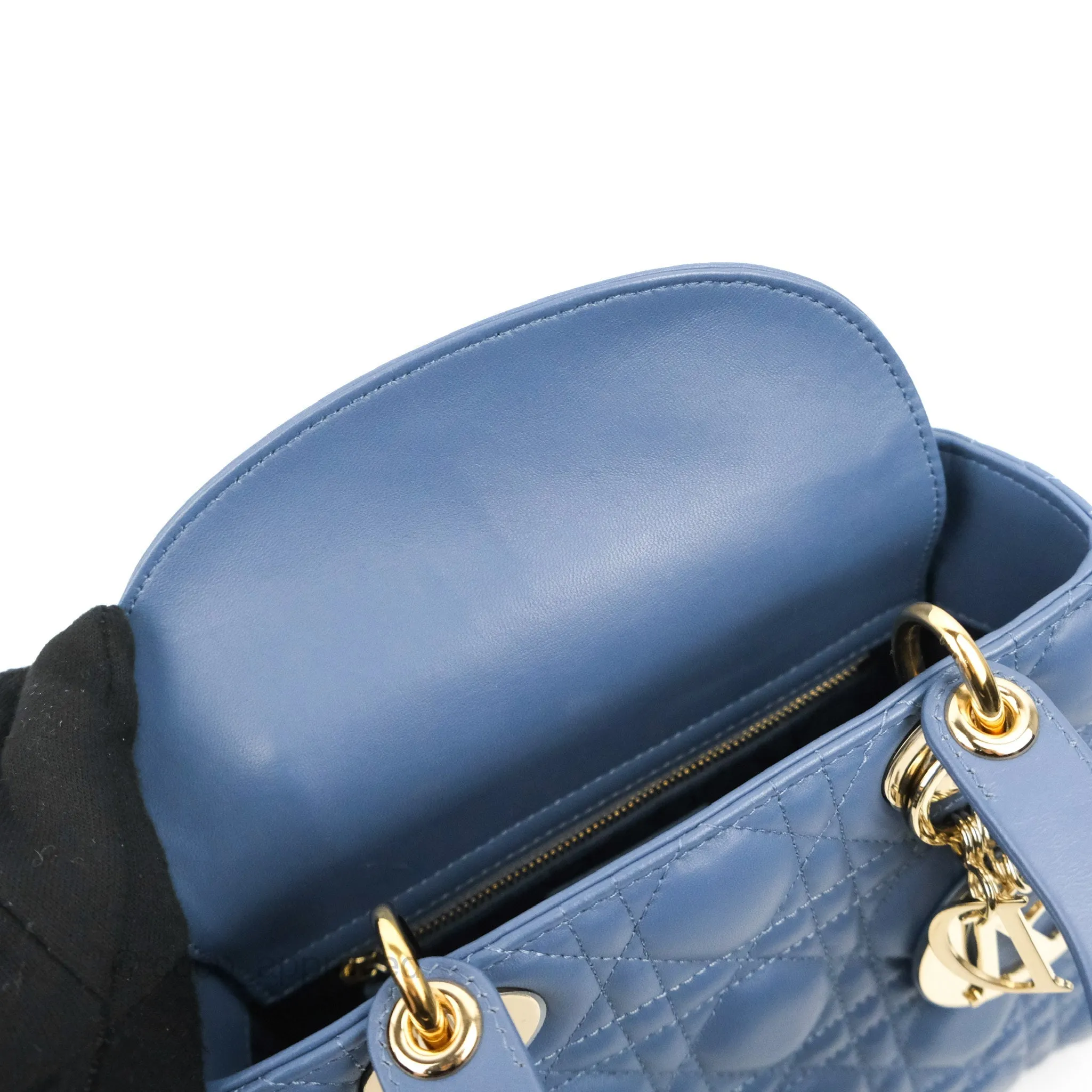 Christian Dior My ABCDior Lady Dior Blue Lambskin Gold Hardware