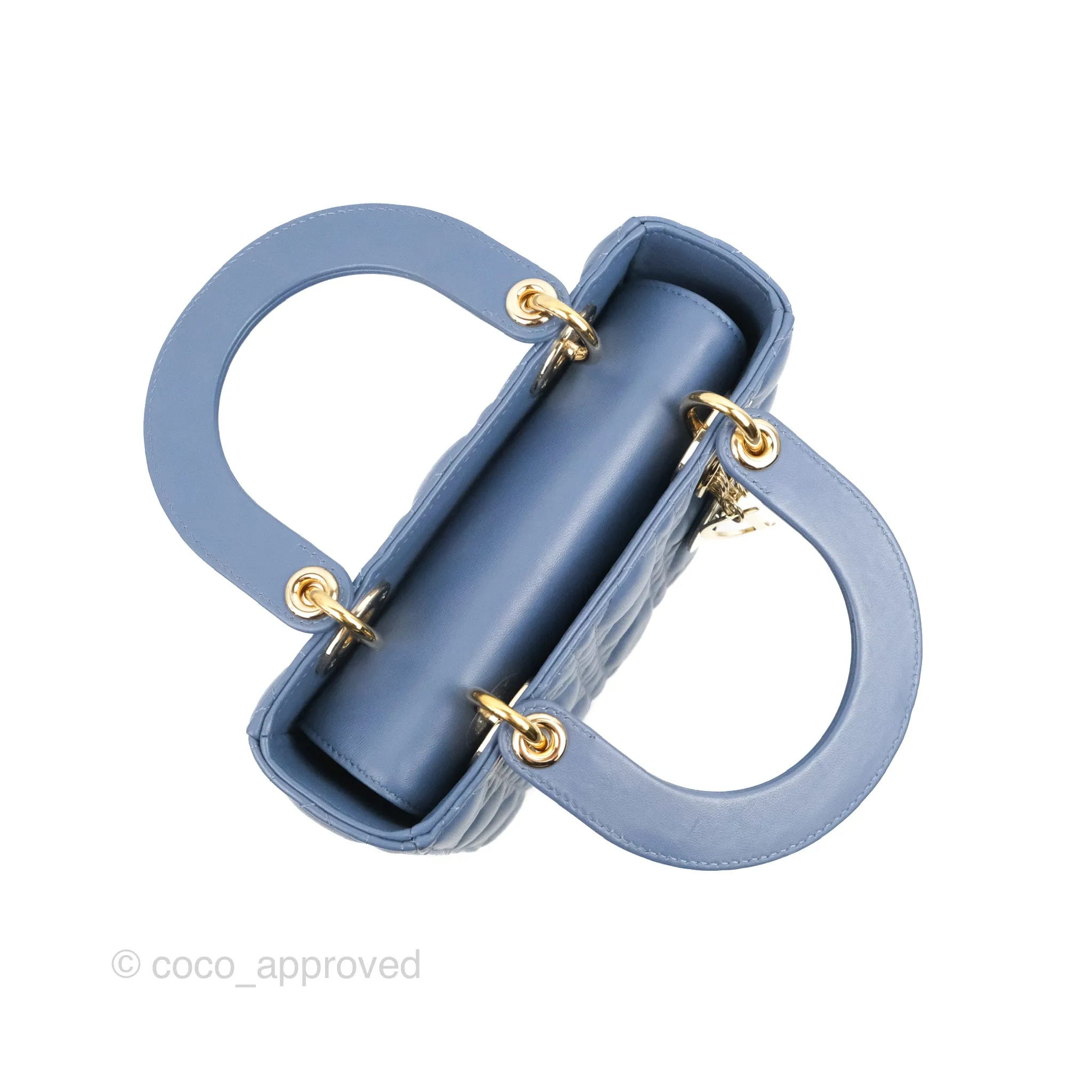 Christian Dior My ABCDior Lady Dior Blue Lambskin Gold Hardware