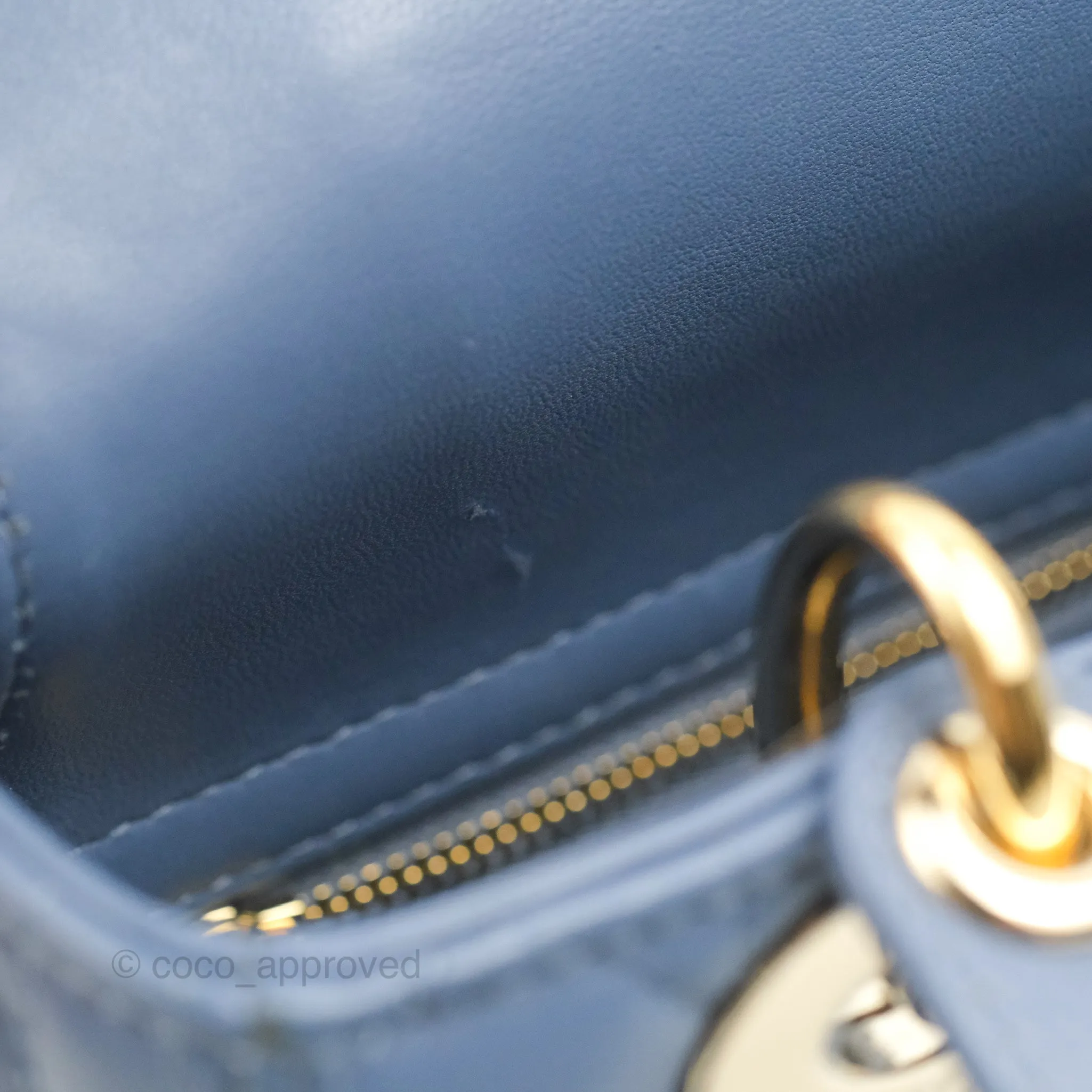 Christian Dior My ABCDior Lady Dior Blue Lambskin Gold Hardware
