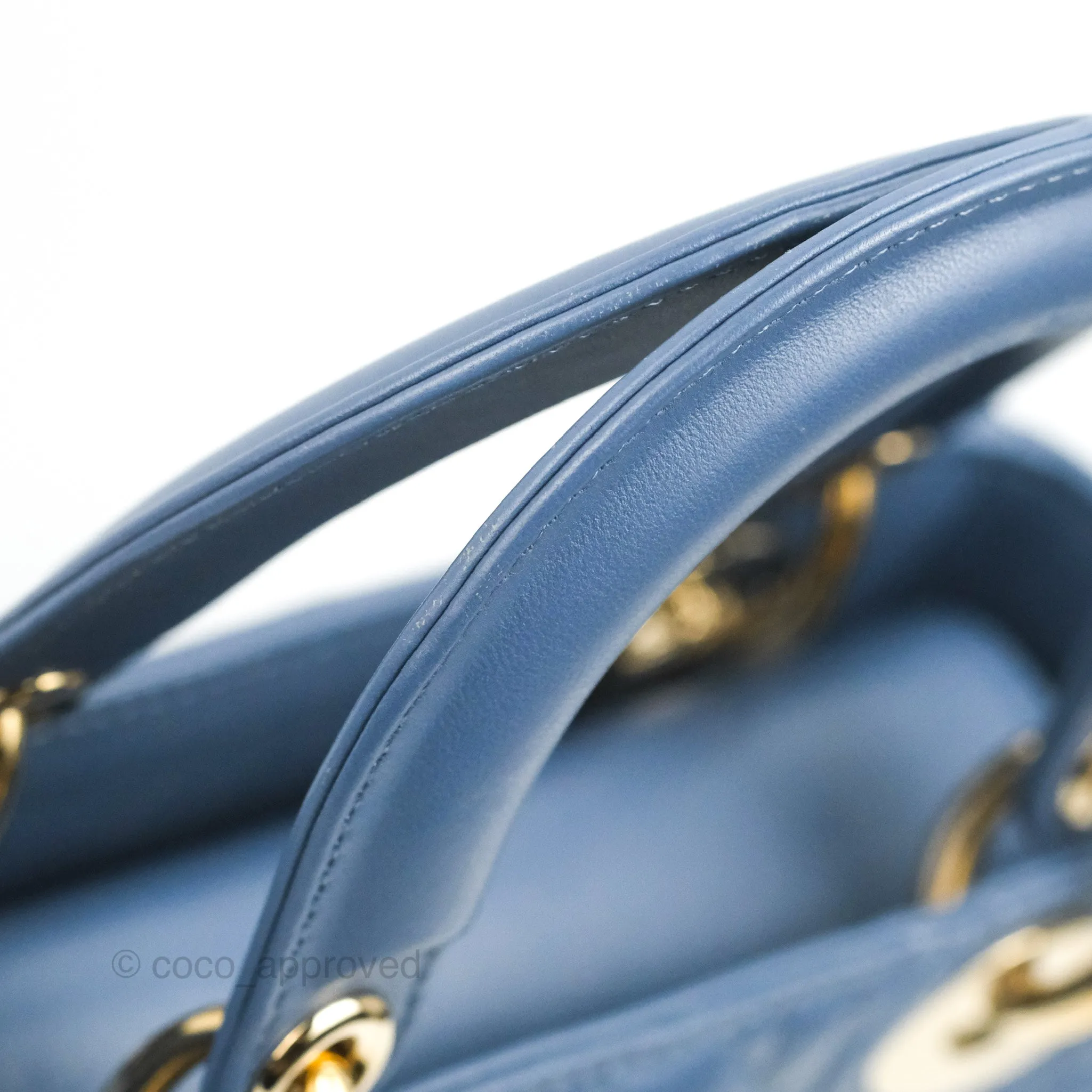 Christian Dior My ABCDior Lady Dior Blue Lambskin Gold Hardware