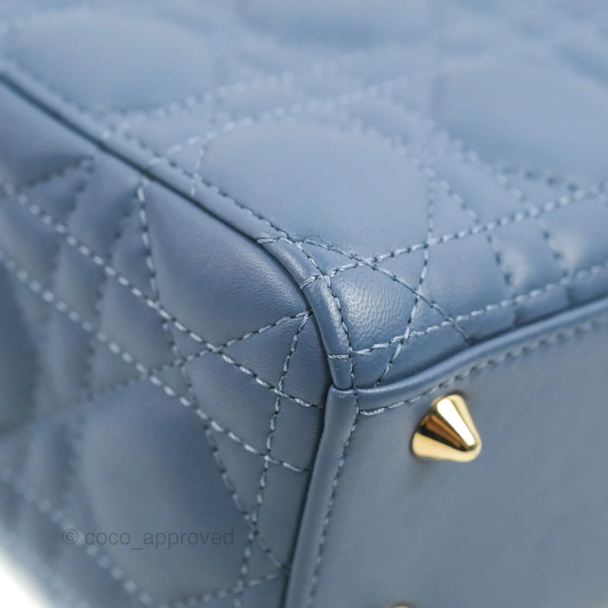 Christian Dior My ABCDior Lady Dior Blue Lambskin Gold Hardware