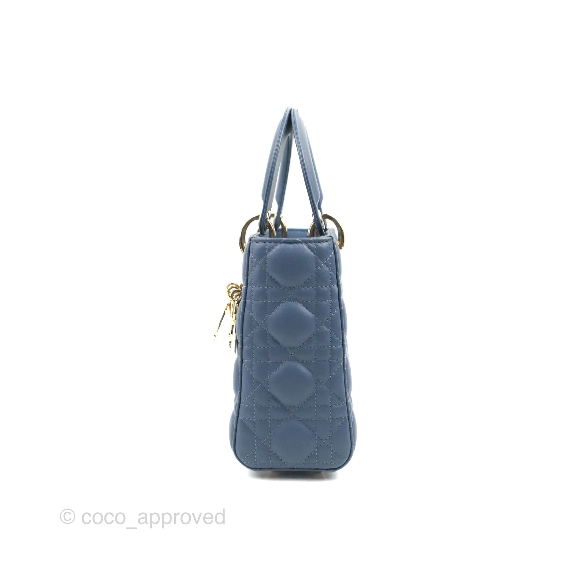 Christian Dior My ABCDior Lady Dior Blue Lambskin Gold Hardware