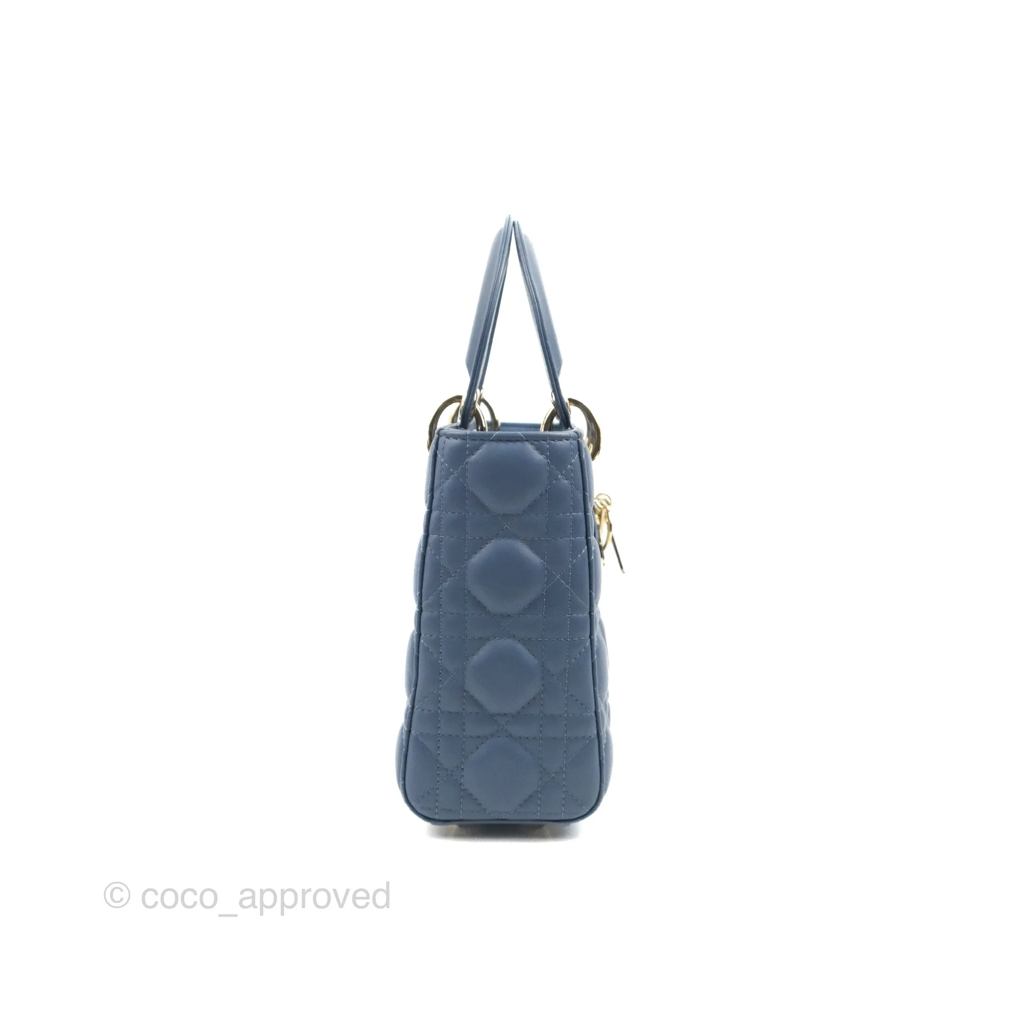Christian Dior My ABCDior Lady Dior Blue Lambskin Gold Hardware