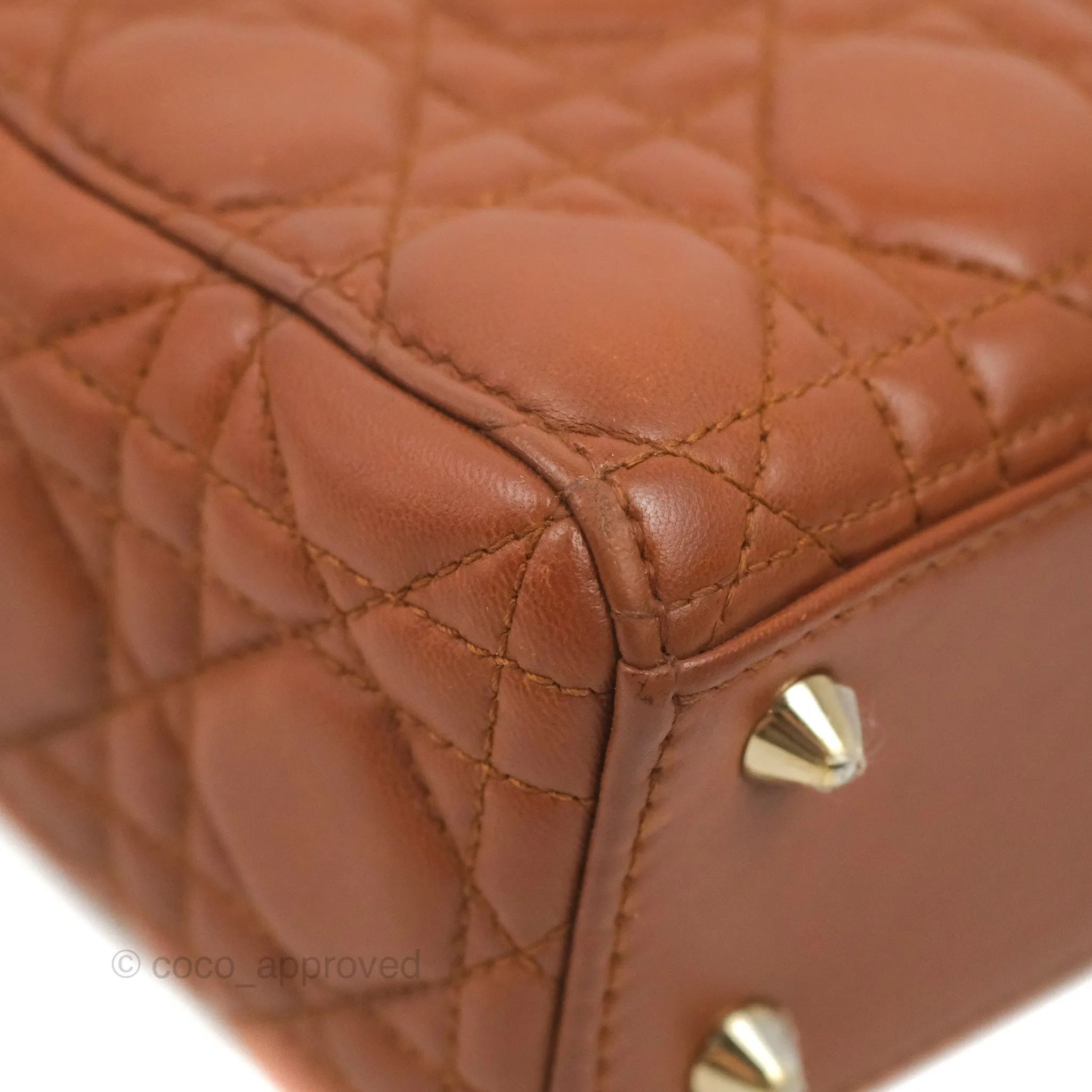 Christian Dior My ABCDior Lady Dior Brown Lambskin Gold Hardware