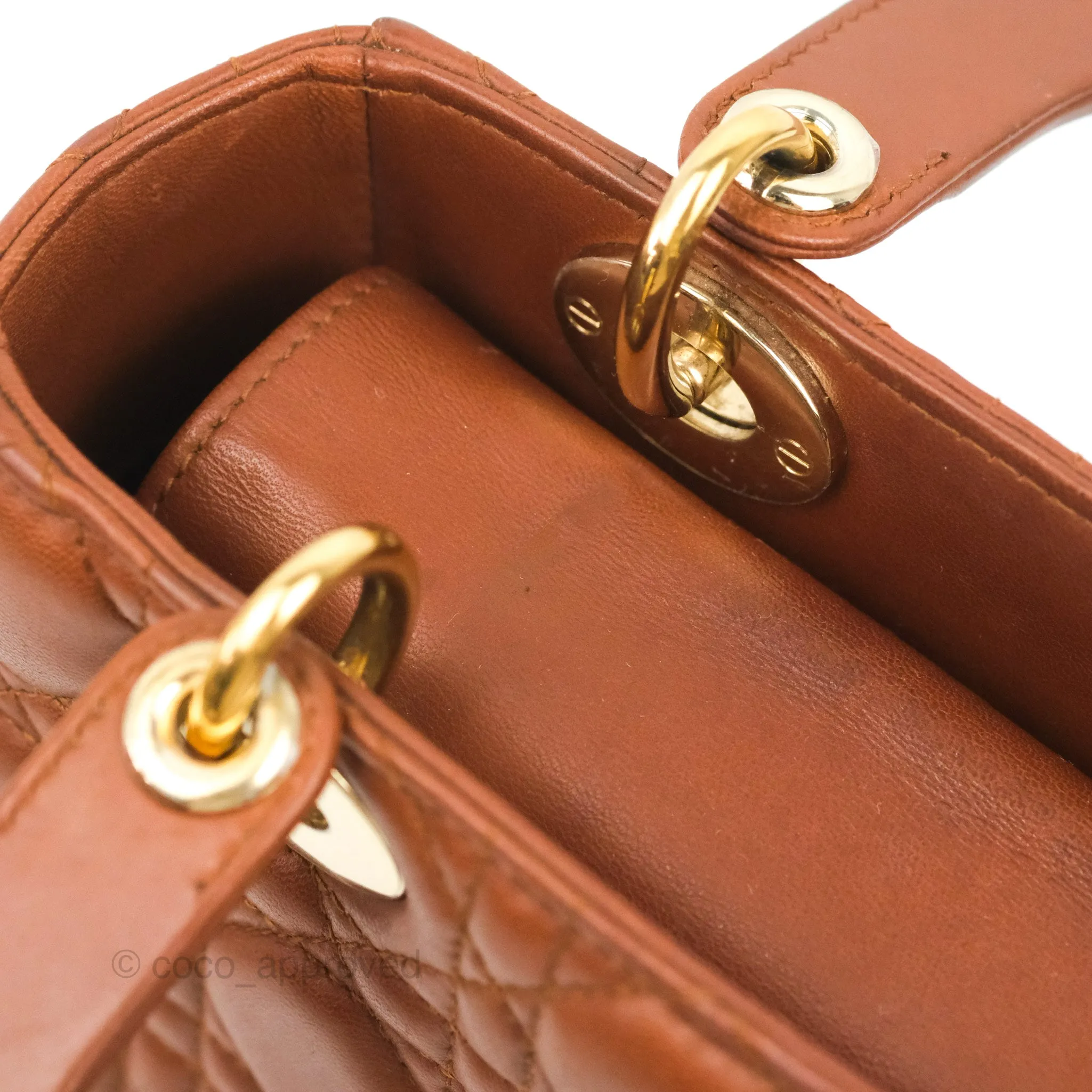 Christian Dior My ABCDior Lady Dior Brown Lambskin Gold Hardware