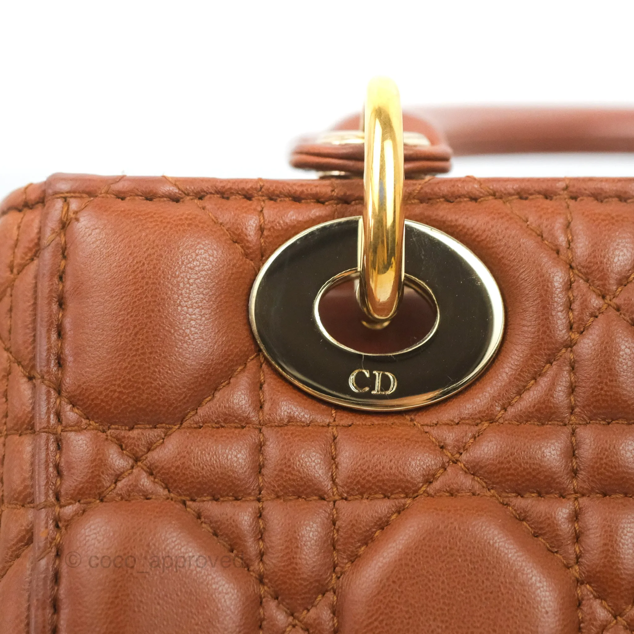 Christian Dior My ABCDior Lady Dior Brown Lambskin Gold Hardware