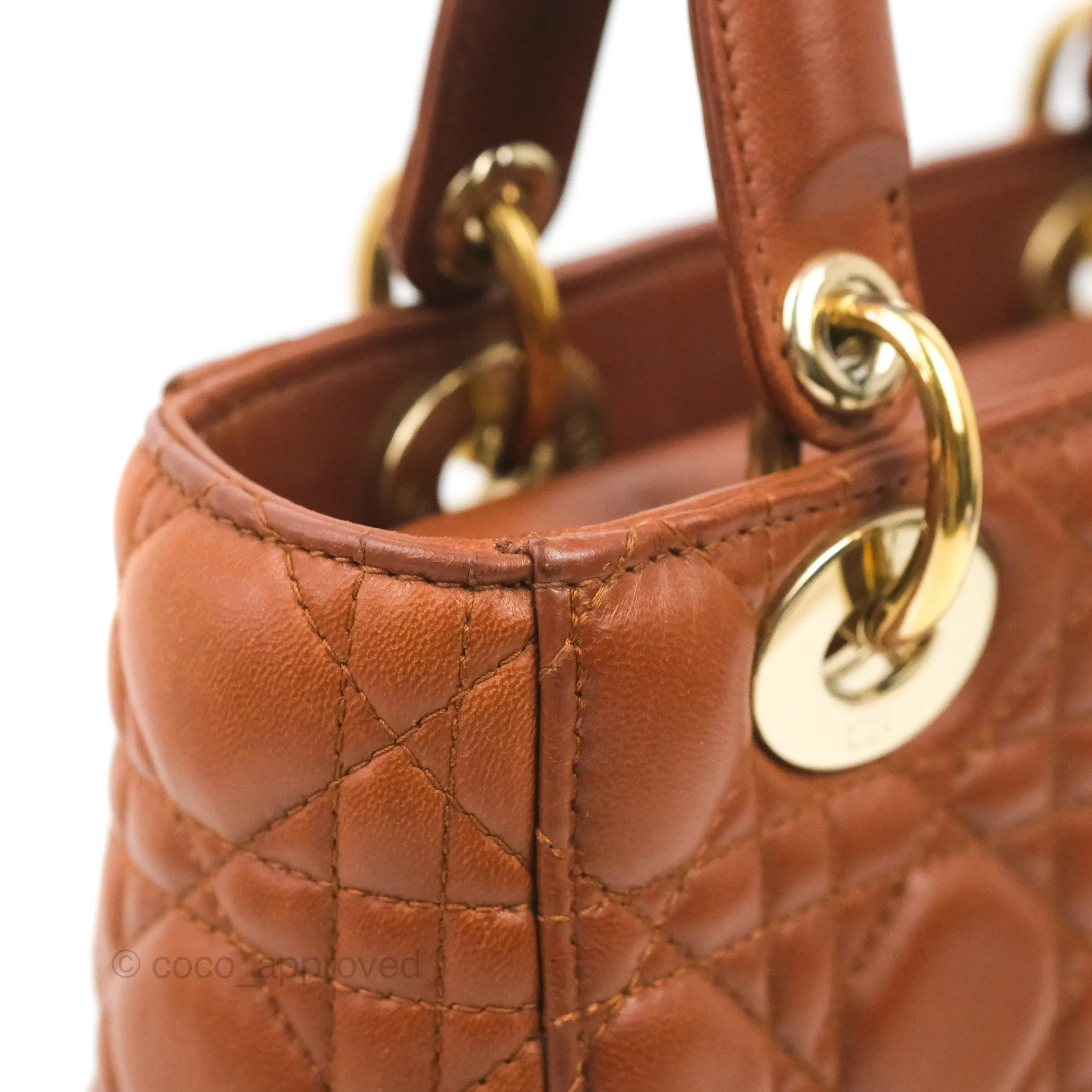 Christian Dior My ABCDior Lady Dior Brown Lambskin Gold Hardware
