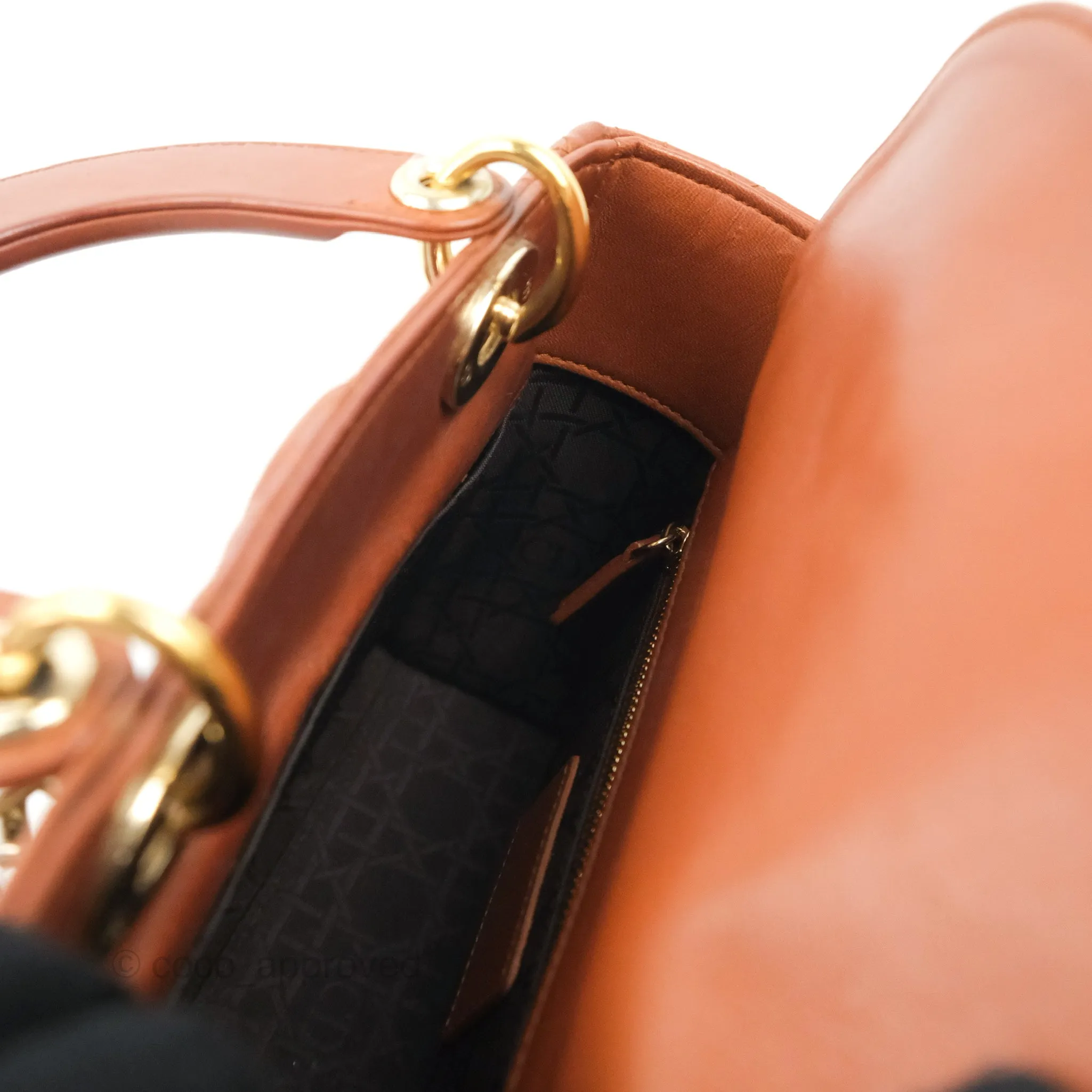 Christian Dior My ABCDior Lady Dior Brown Lambskin Gold Hardware