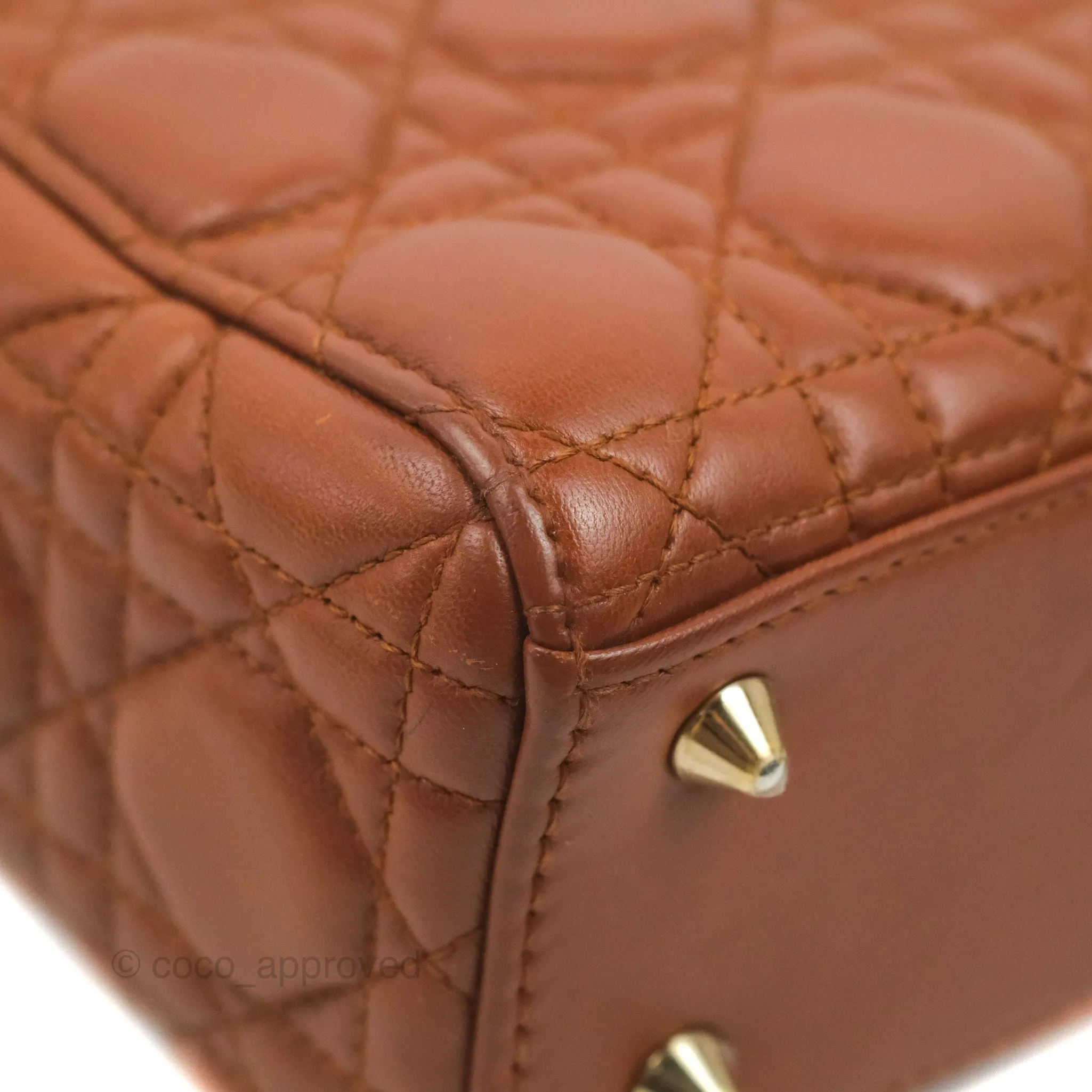 Christian Dior My ABCDior Lady Dior Brown Lambskin Gold Hardware