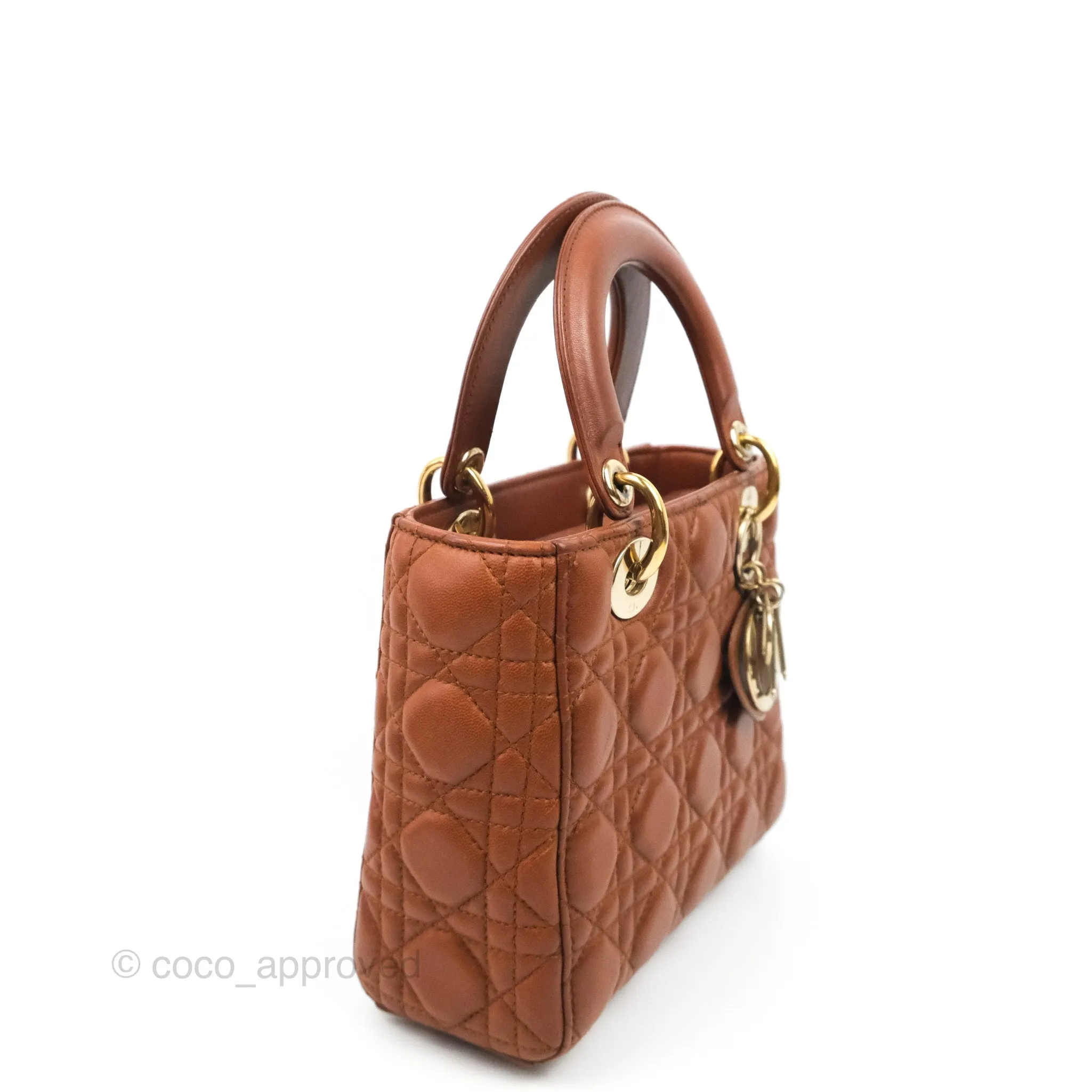 Christian Dior My ABCDior Lady Dior Brown Lambskin Gold Hardware