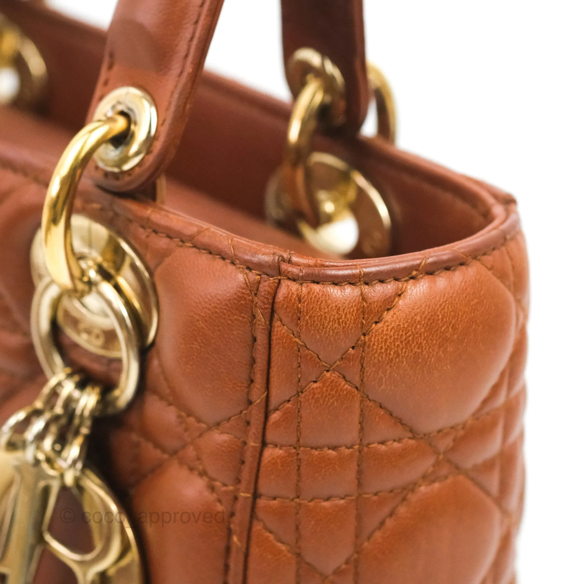 Christian Dior My ABCDior Lady Dior Brown Lambskin Gold Hardware