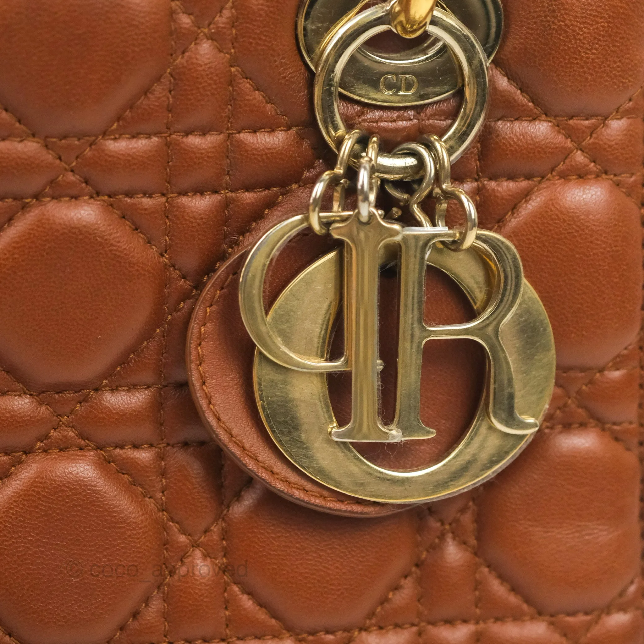 Christian Dior My ABCDior Lady Dior Brown Lambskin Gold Hardware