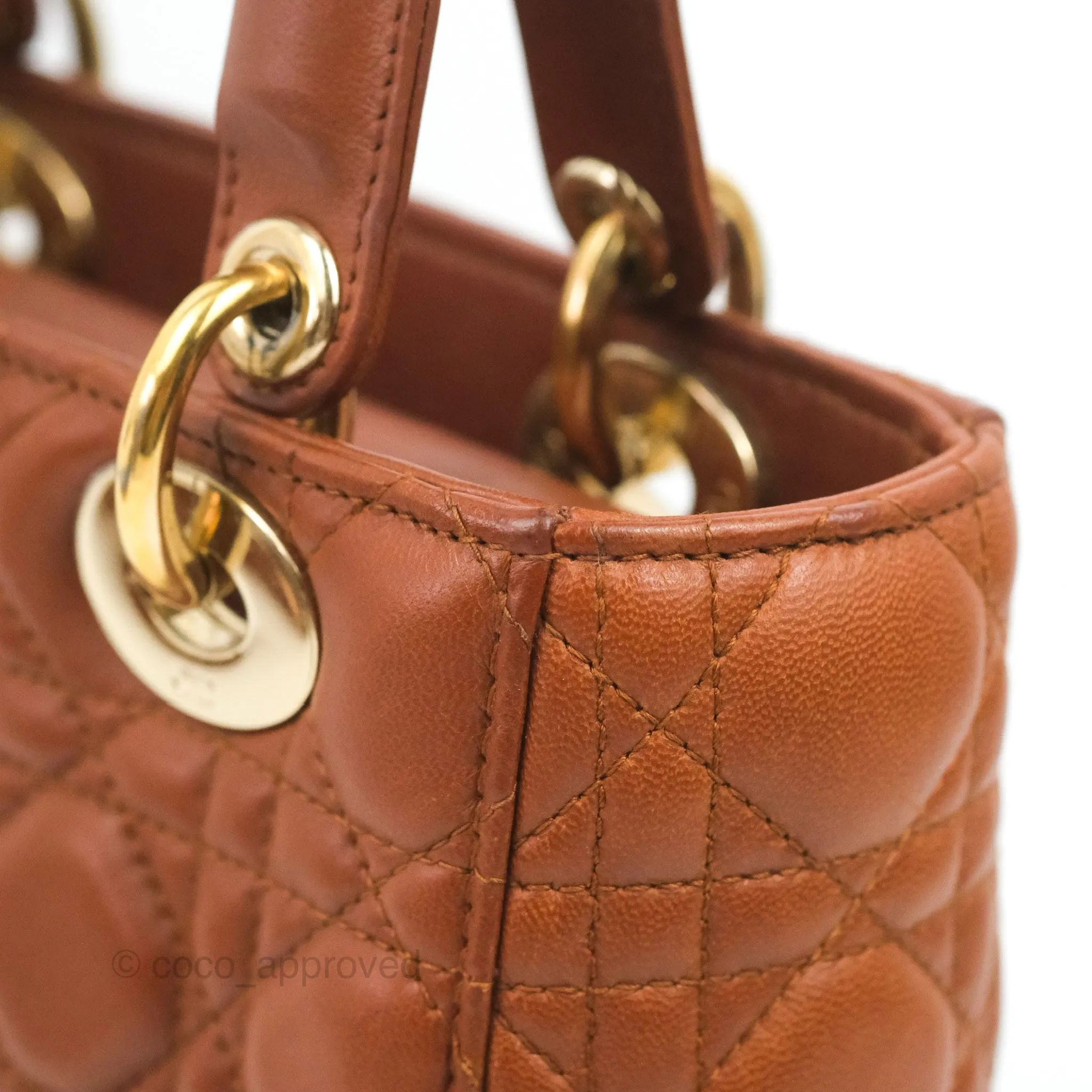 Christian Dior My ABCDior Lady Dior Brown Lambskin Gold Hardware