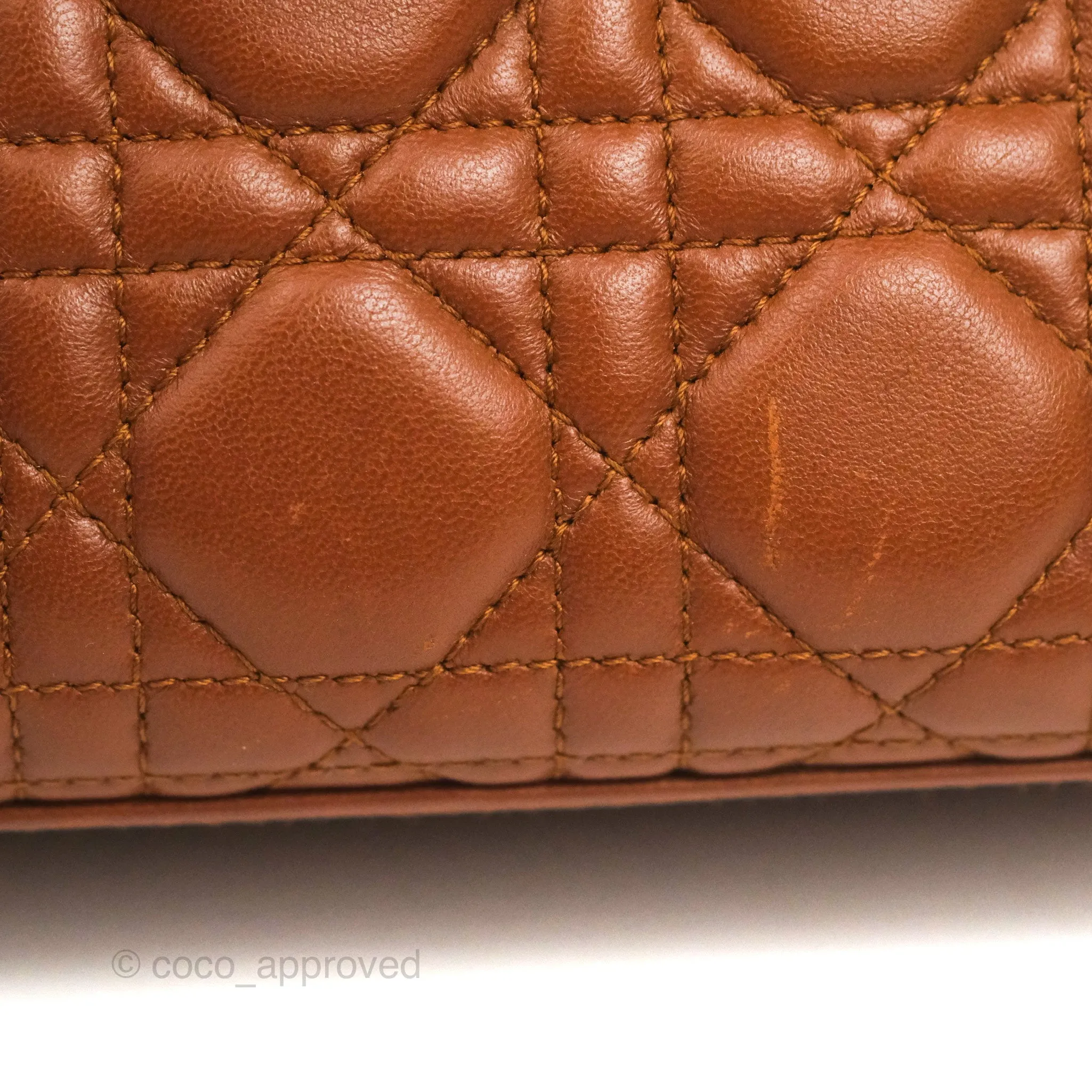 Christian Dior My ABCDior Lady Dior Brown Lambskin Gold Hardware