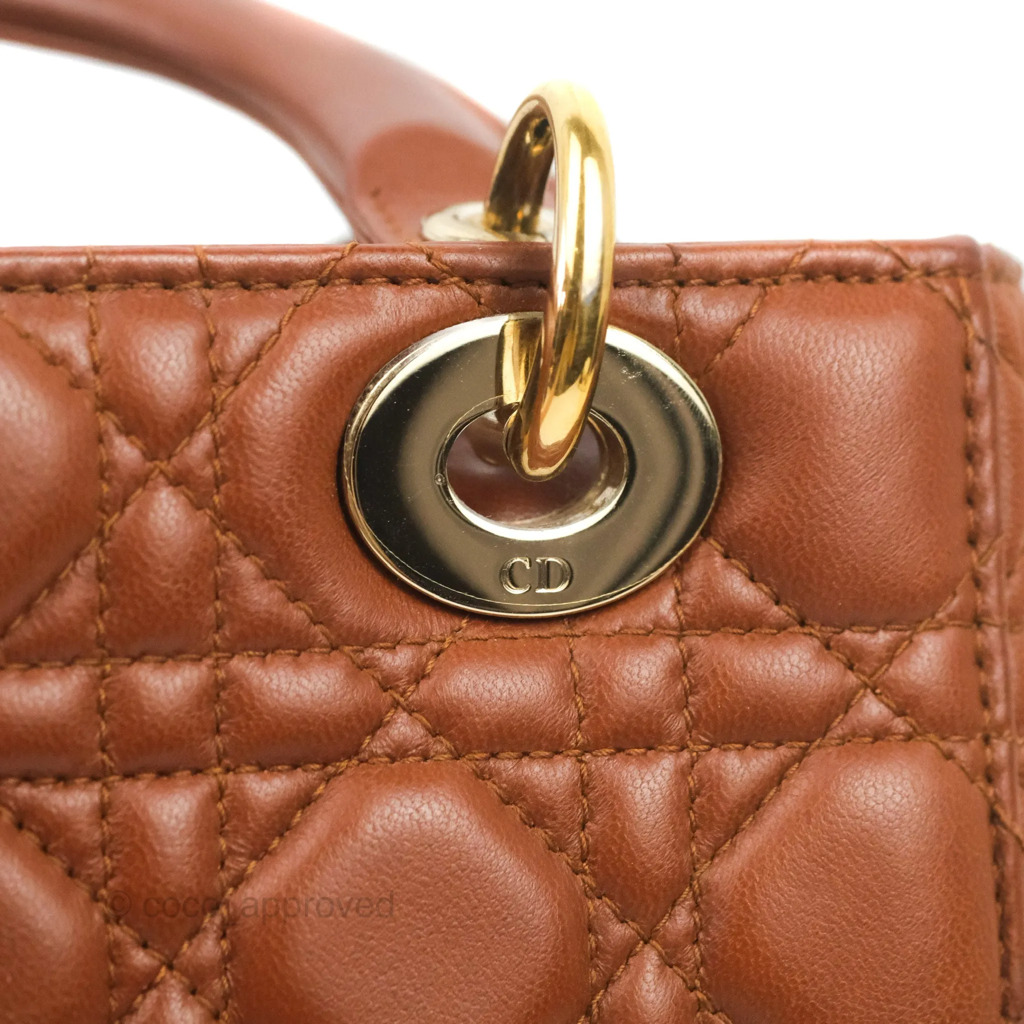 Christian Dior My ABCDior Lady Dior Brown Lambskin Gold Hardware