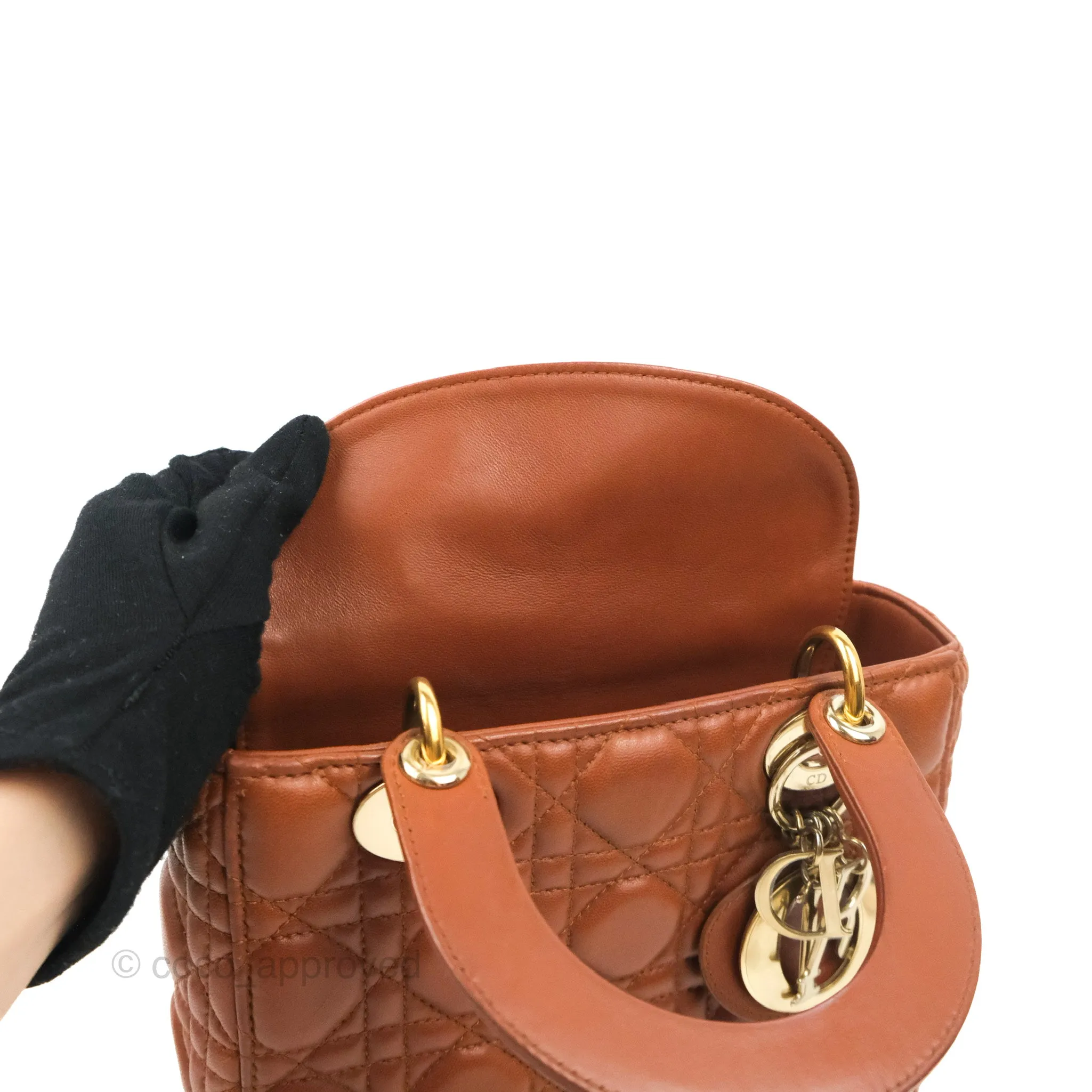 Christian Dior My ABCDior Lady Dior Brown Lambskin Gold Hardware