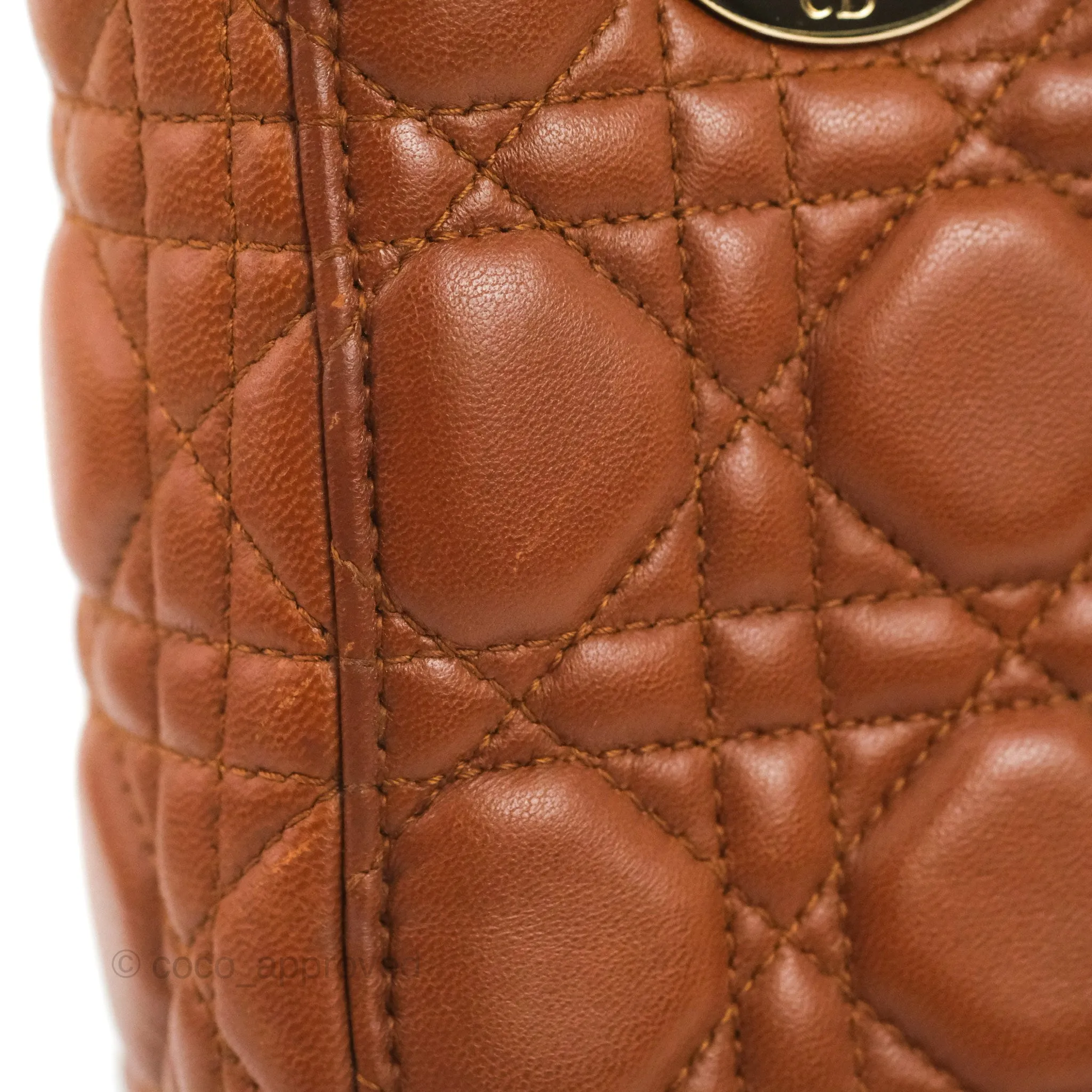 Christian Dior My ABCDior Lady Dior Brown Lambskin Gold Hardware