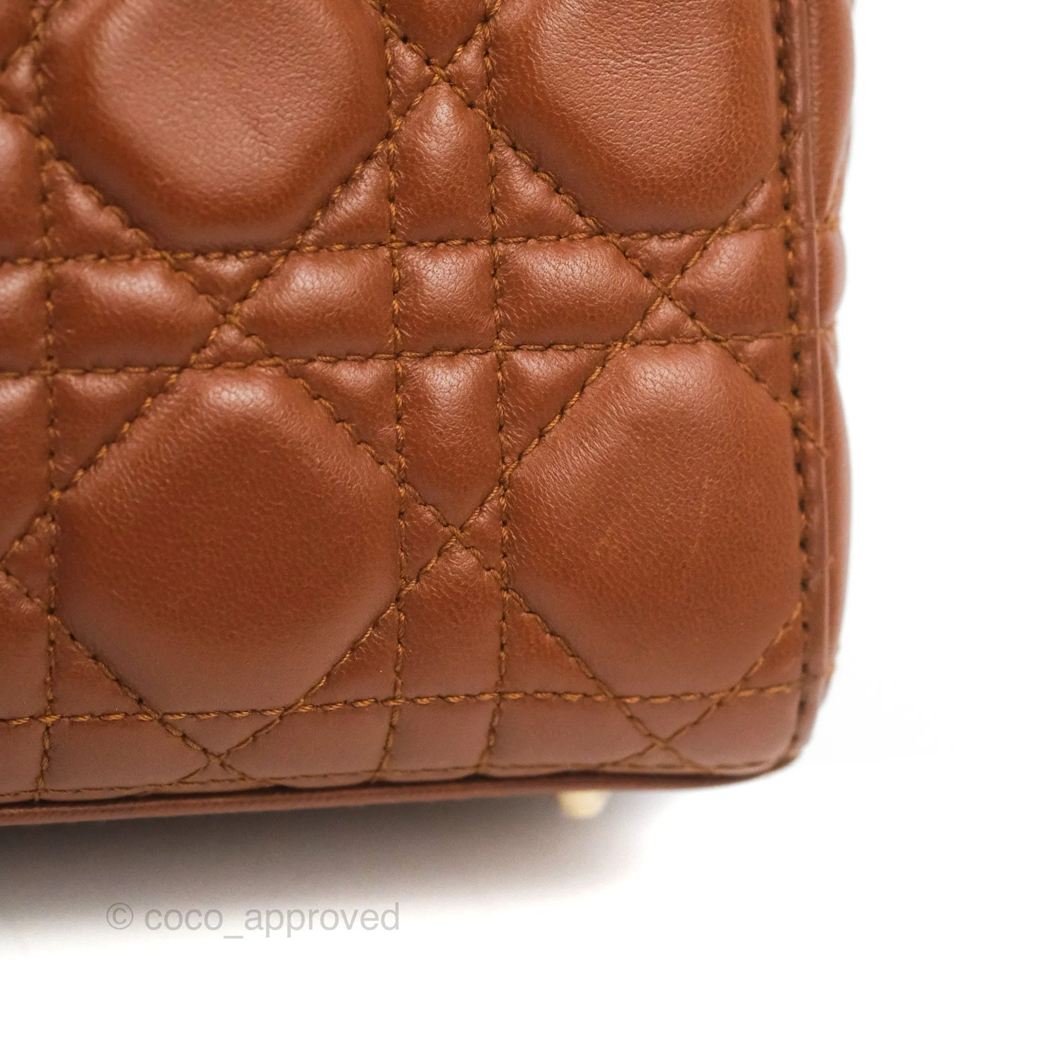 Christian Dior My ABCDior Lady Dior Brown Lambskin Gold Hardware