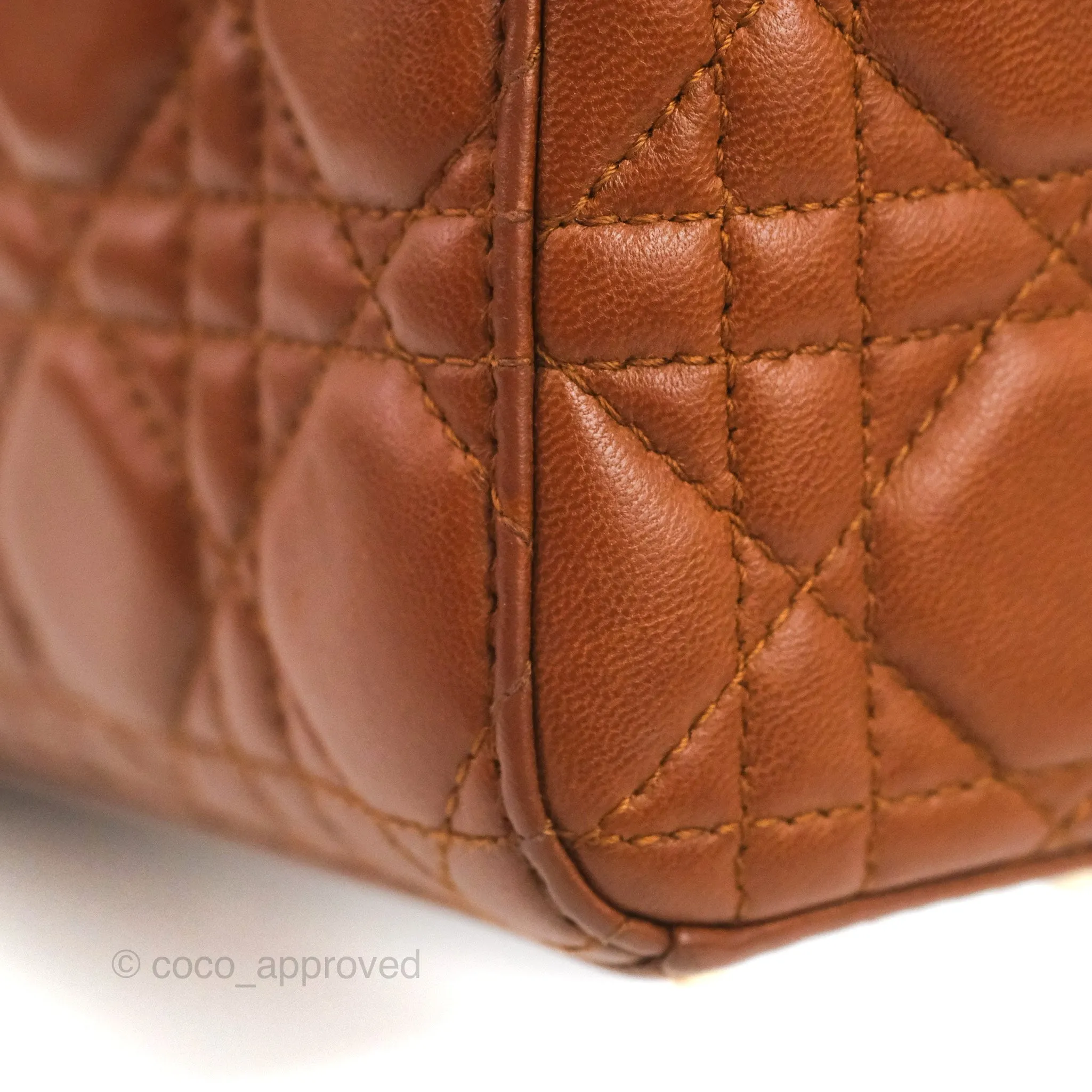 Christian Dior My ABCDior Lady Dior Brown Lambskin Gold Hardware