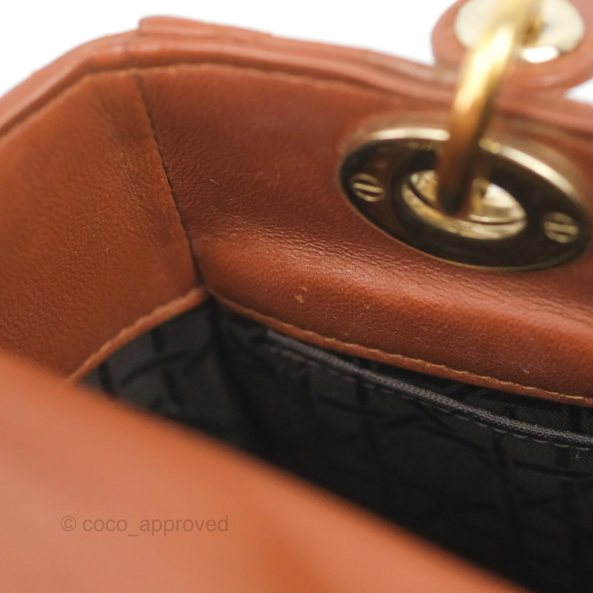 Christian Dior My ABCDior Lady Dior Brown Lambskin Gold Hardware