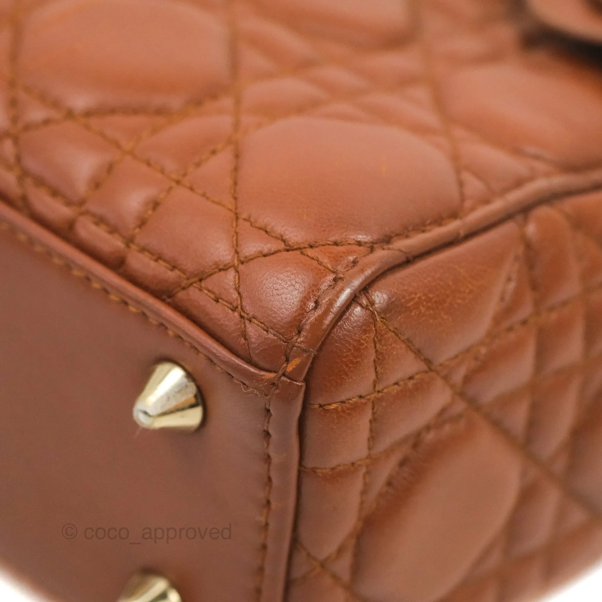 Christian Dior My ABCDior Lady Dior Brown Lambskin Gold Hardware