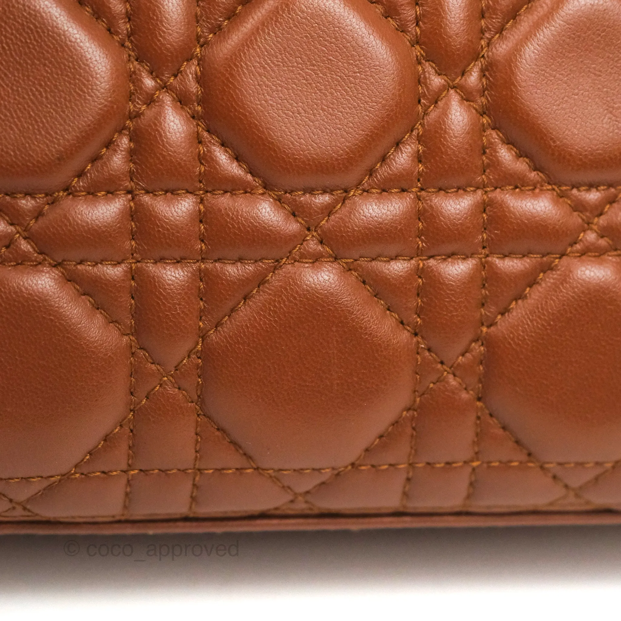 Christian Dior My ABCDior Lady Dior Brown Lambskin Gold Hardware