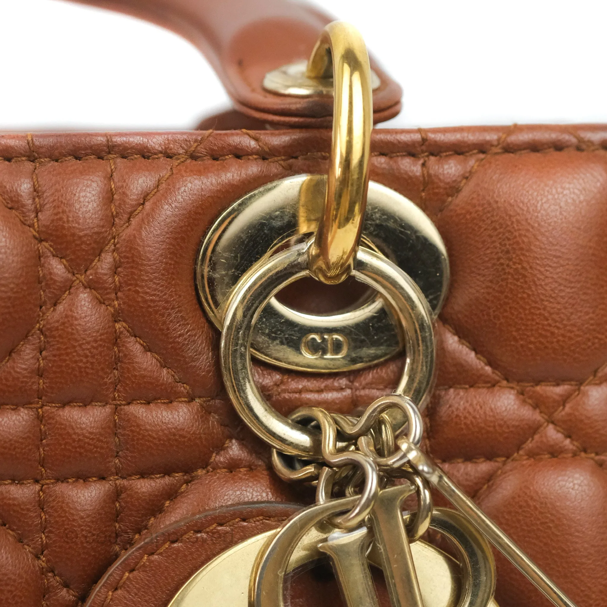 Christian Dior My ABCDior Lady Dior Brown Lambskin Gold Hardware