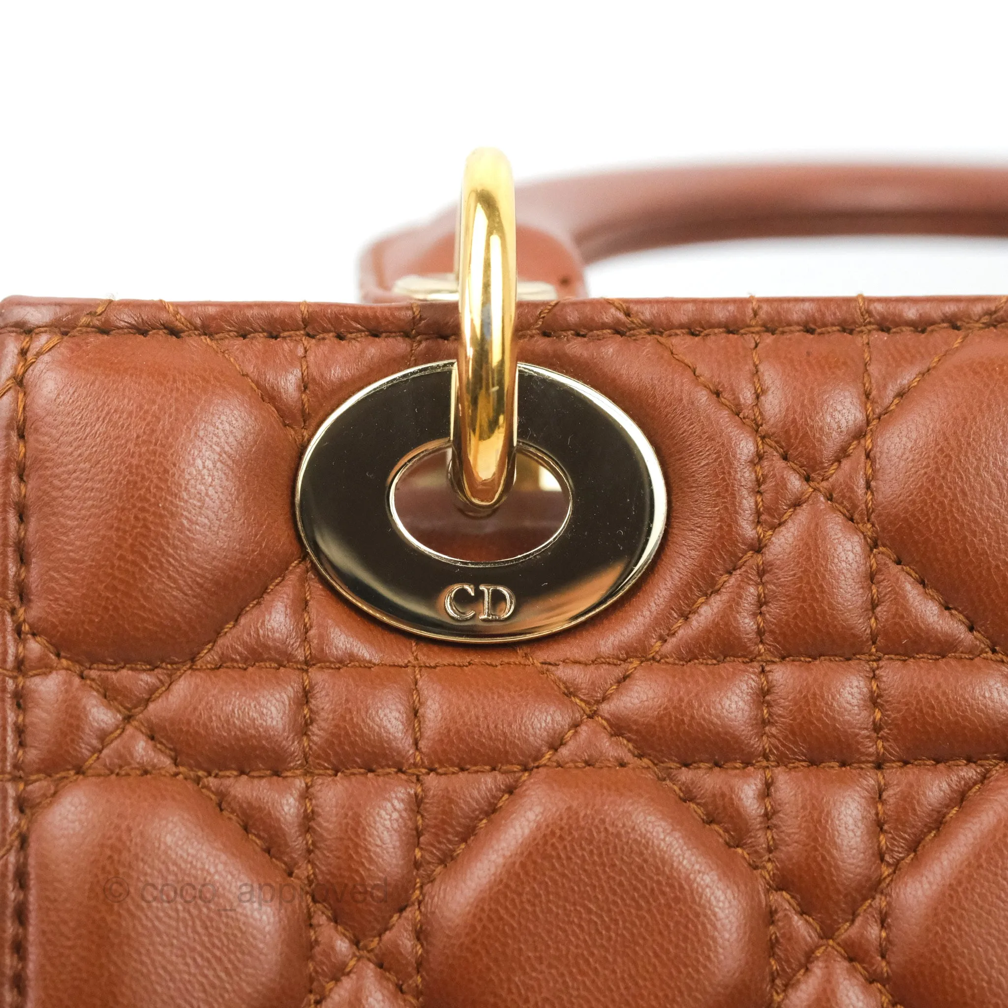 Christian Dior My ABCDior Lady Dior Brown Lambskin Gold Hardware