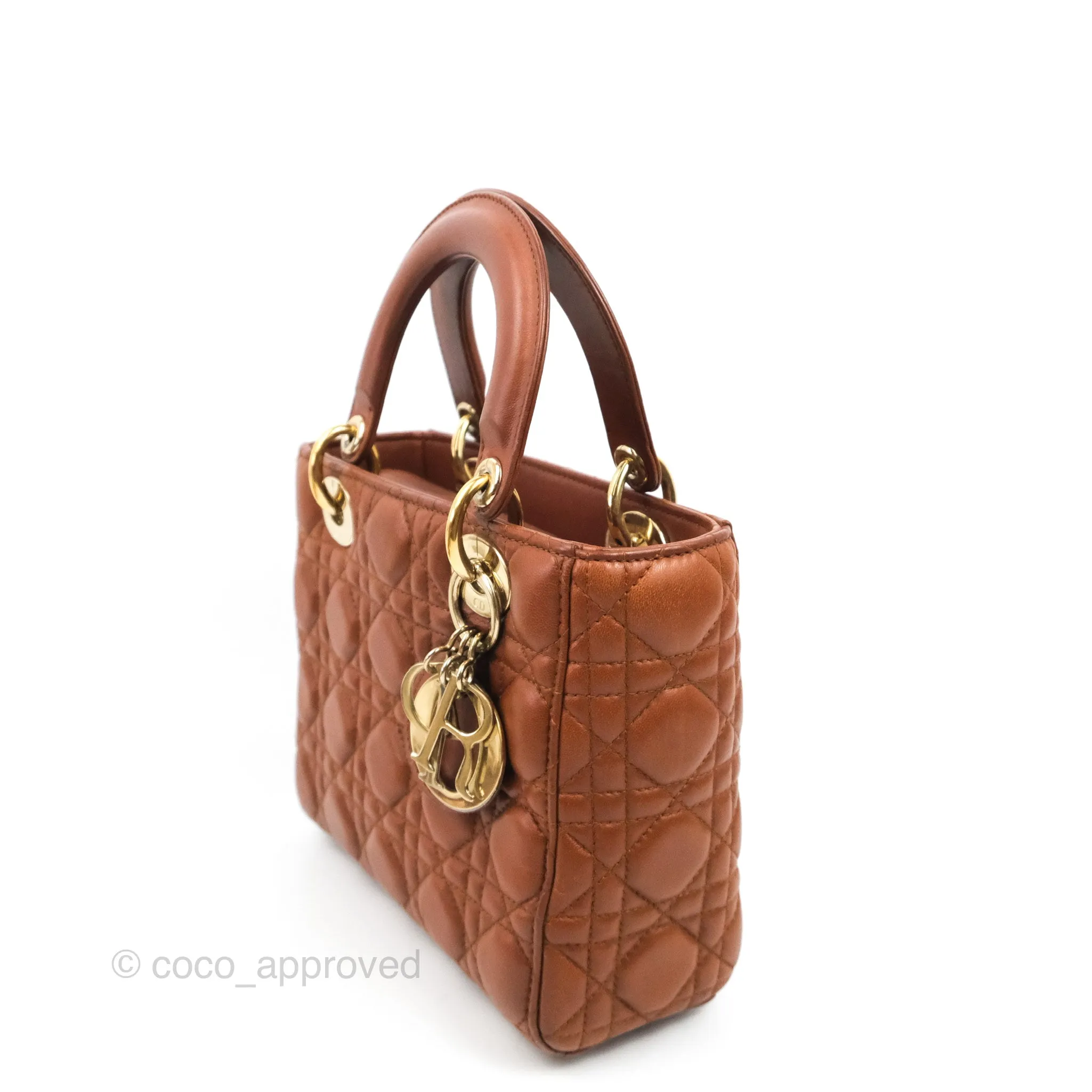Christian Dior My ABCDior Lady Dior Brown Lambskin Gold Hardware
