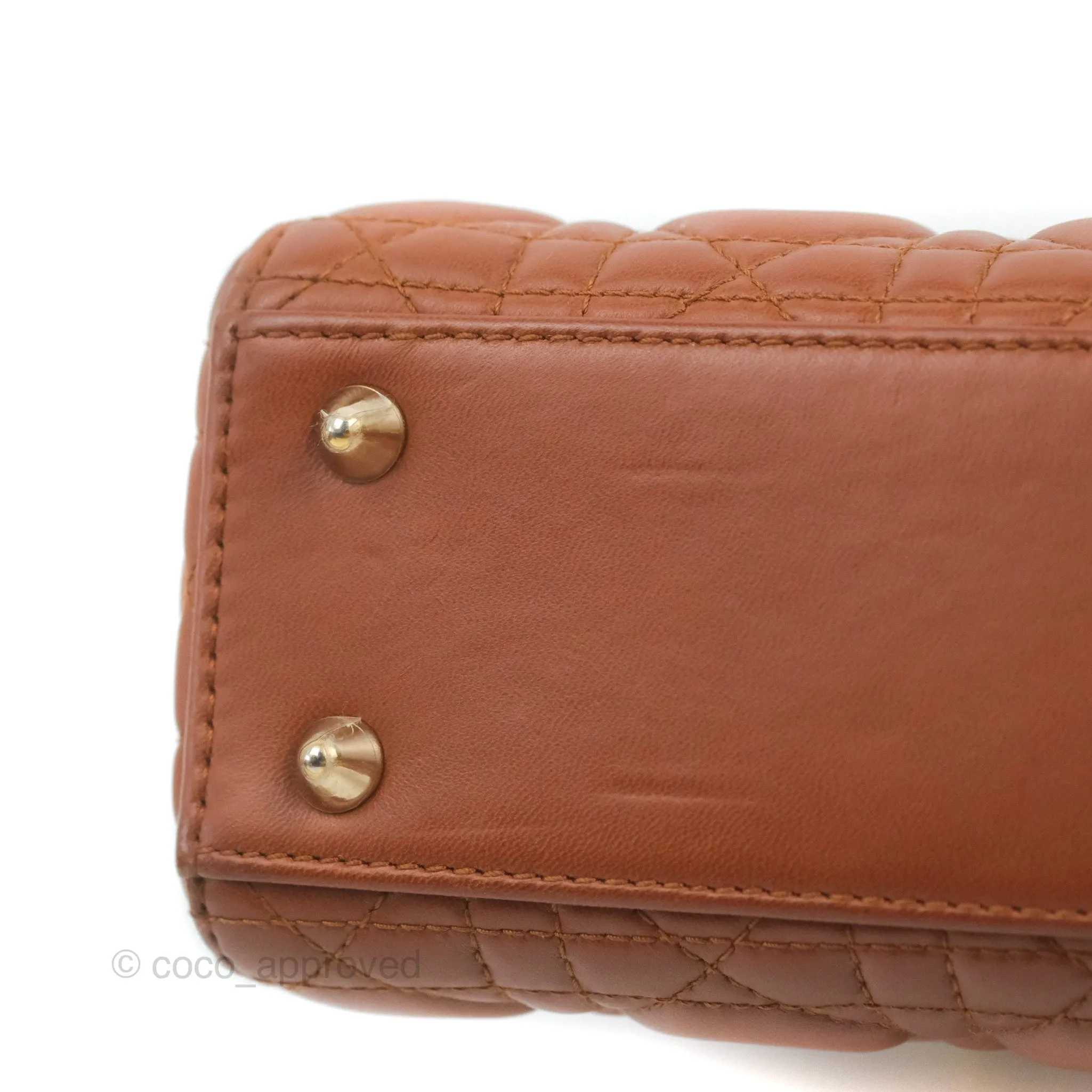Christian Dior My ABCDior Lady Dior Brown Lambskin Gold Hardware