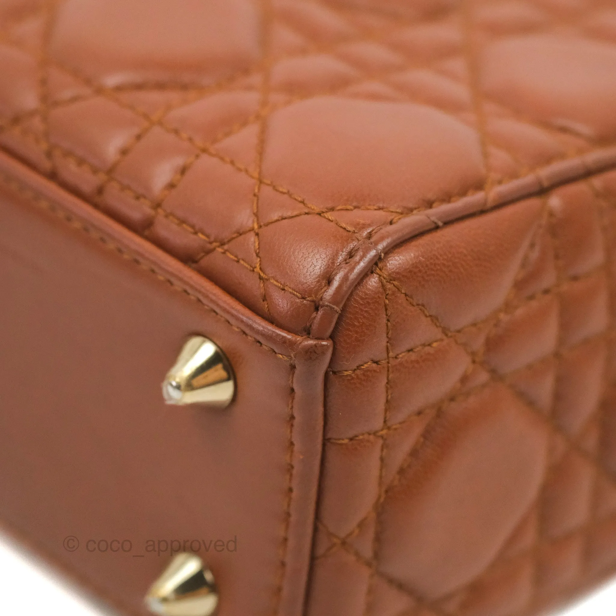 Christian Dior My ABCDior Lady Dior Brown Lambskin Gold Hardware