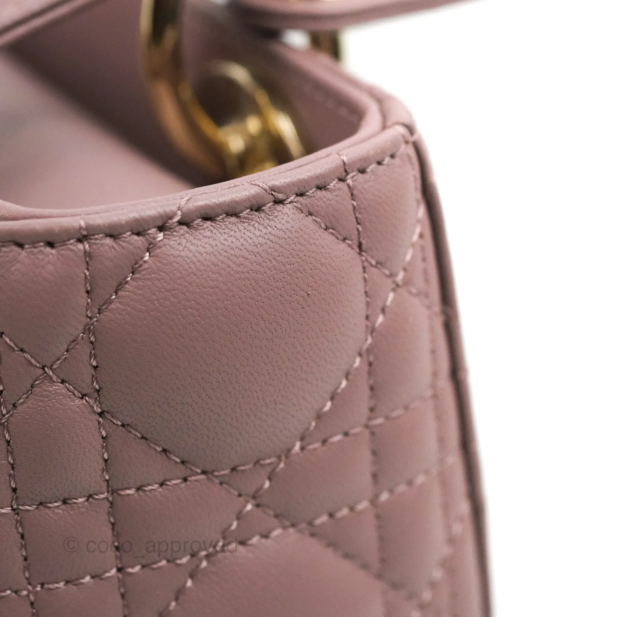 Christian Dior My ABCDior Lady Dior Peony Pink Lambskin Gold Hardware