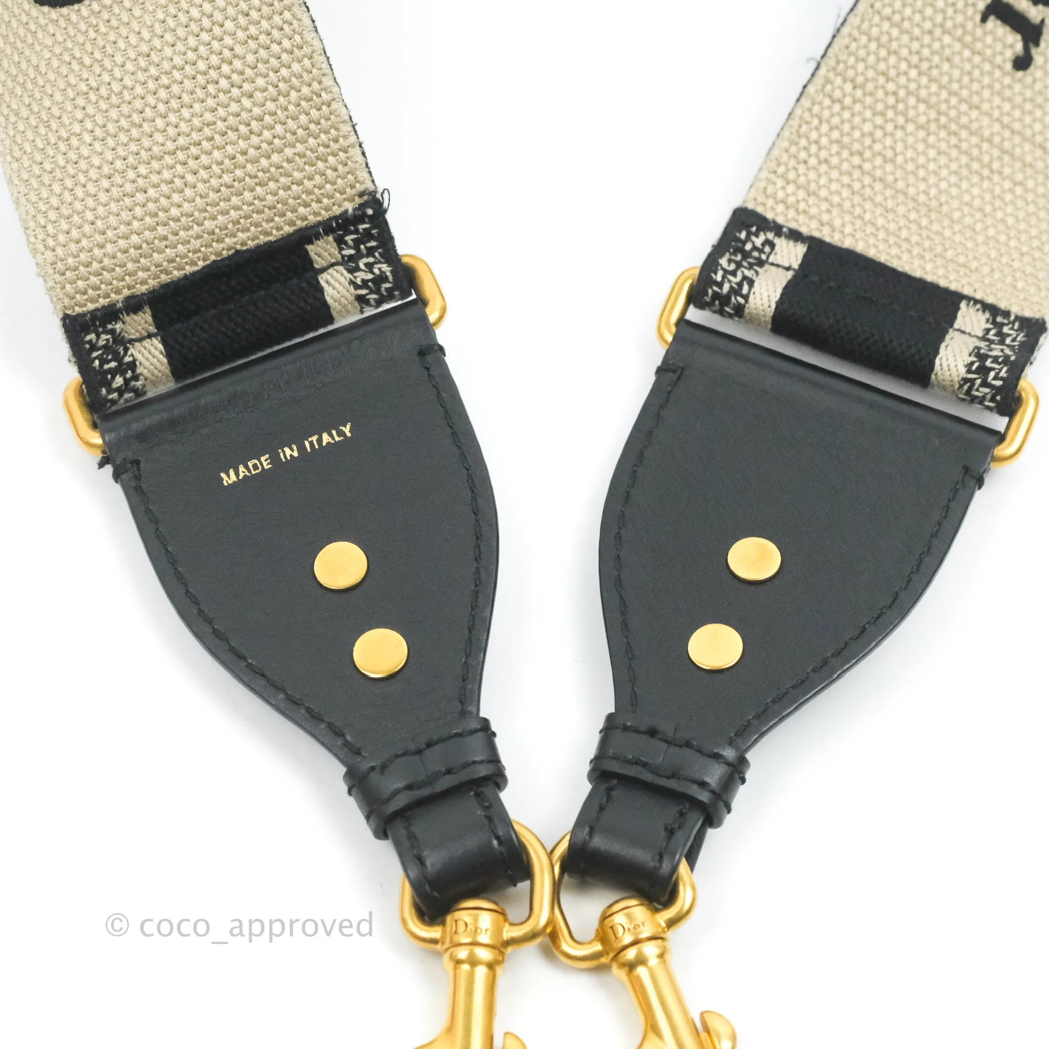 Christian Dior Navy 'Christian Dior Paris' Embroidery Shoulder Strap