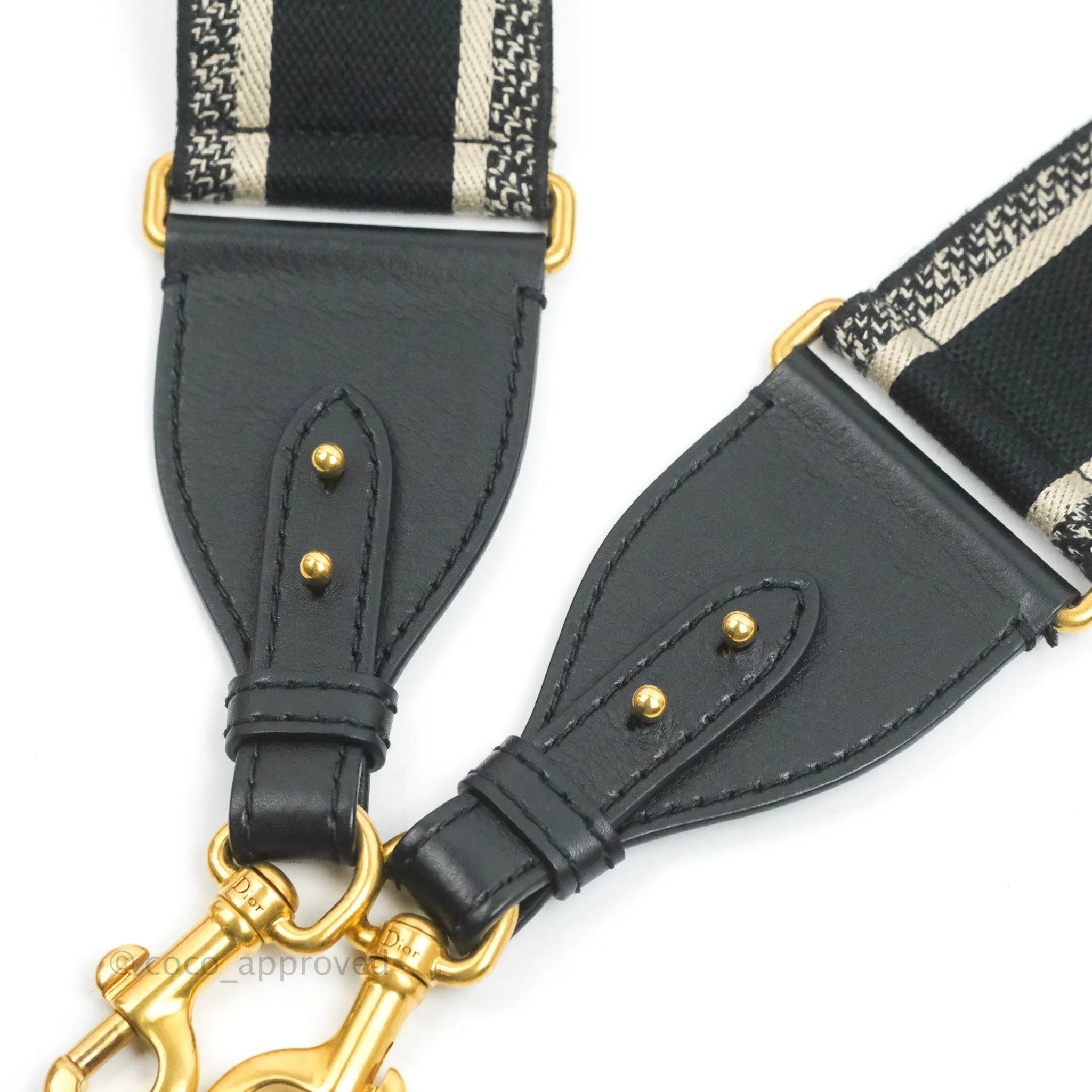 Christian Dior Navy 'Christian Dior Paris' Embroidery Shoulder Strap