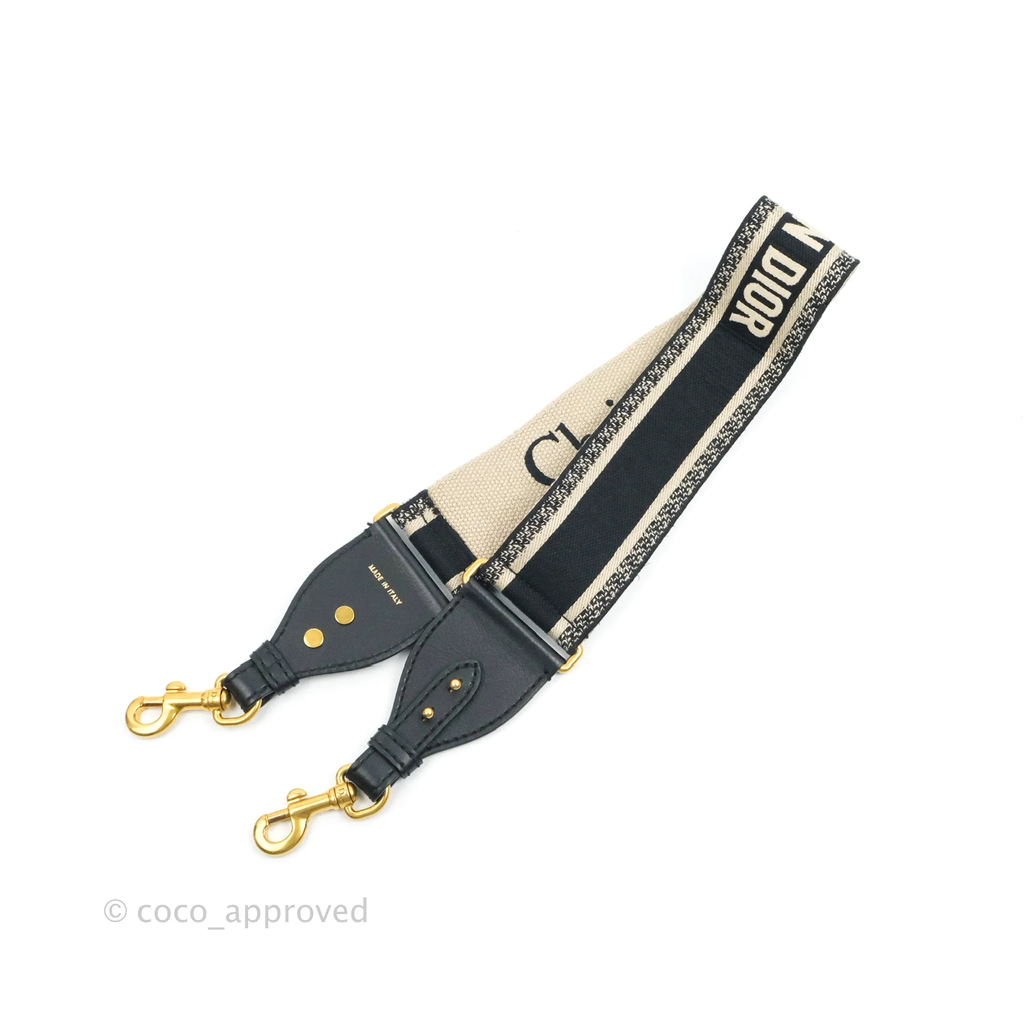 Christian Dior Navy 'Christian Dior Paris' Embroidery Shoulder Strap