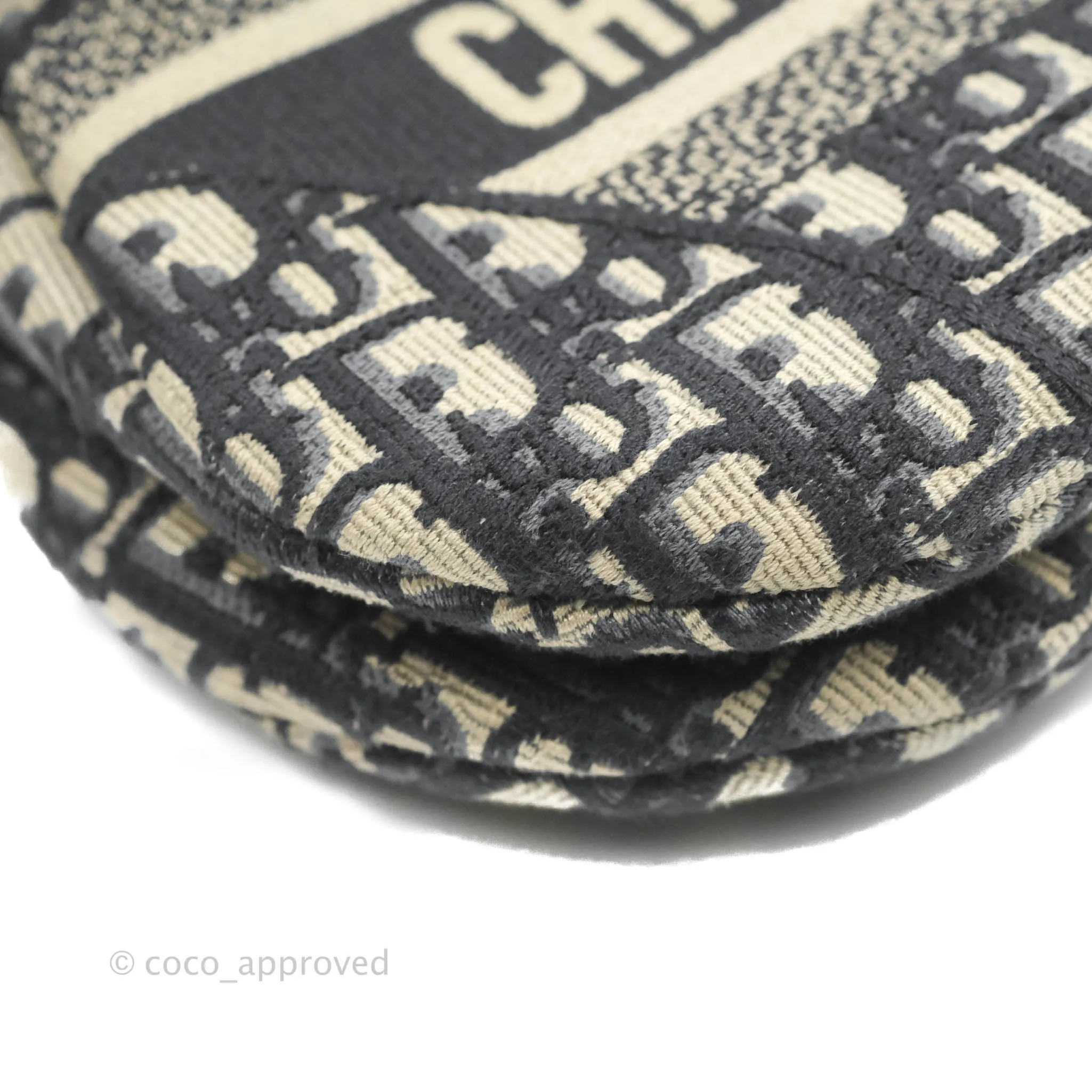 Christian Dior Navy Saddle Bag Dior Oblique Embroidery Gold Hardware