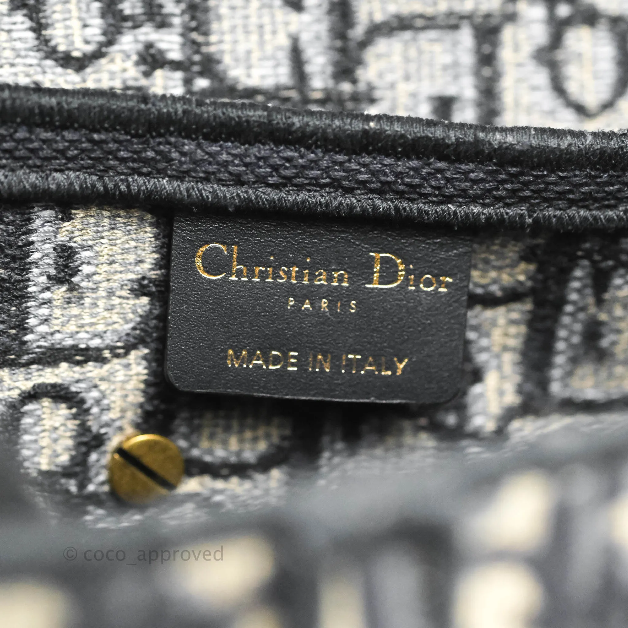 Christian Dior Navy Saddle Bag Dior Oblique Embroidery Gold Hardware